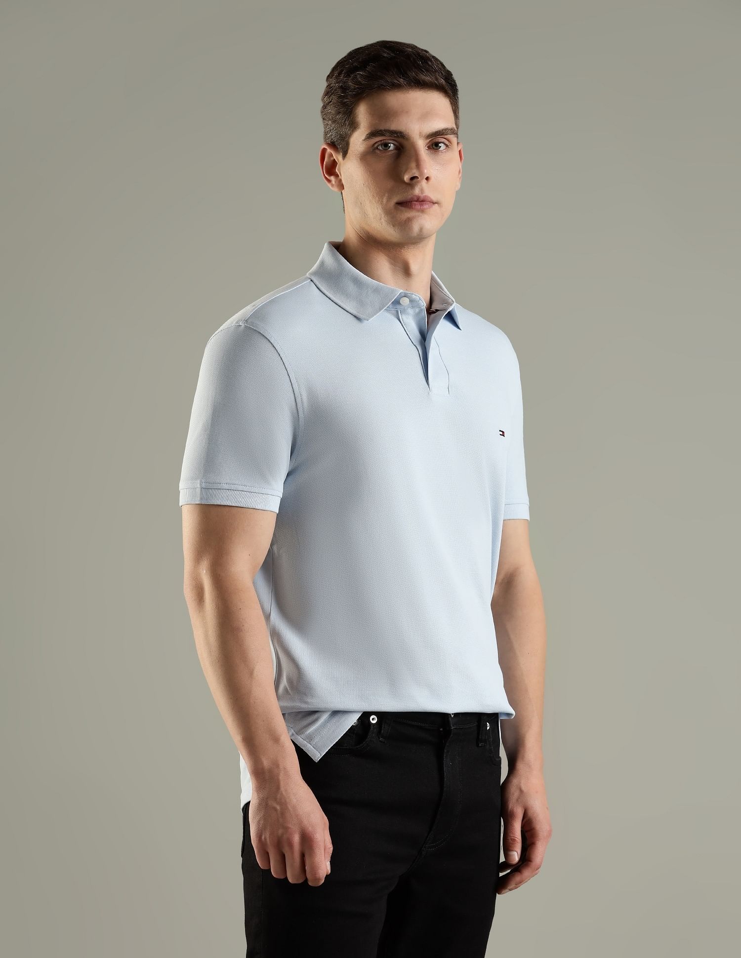 Tommy Hilfiger Solid Regular Fit Cotton Polo T-Shirt