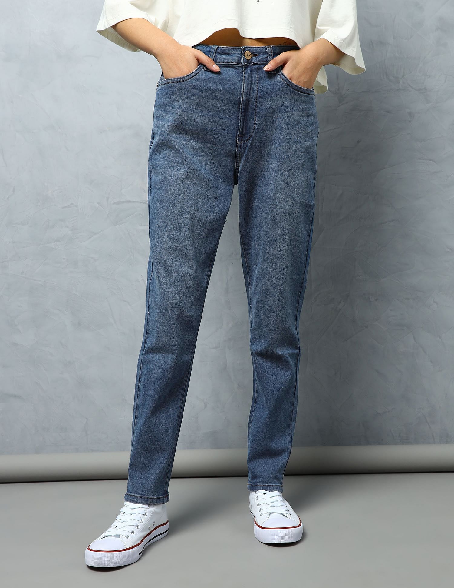 Flying Machine Women High Rise Mom Jeans
