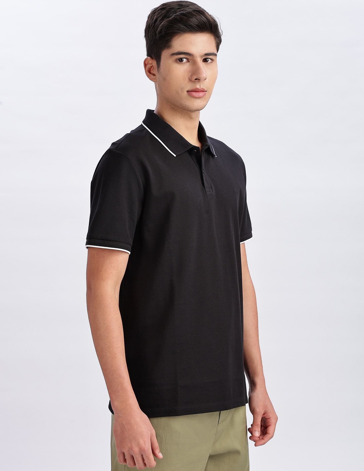 Calvin Klein Jeans Regular-Fit Solid Cotton Polo Shirt