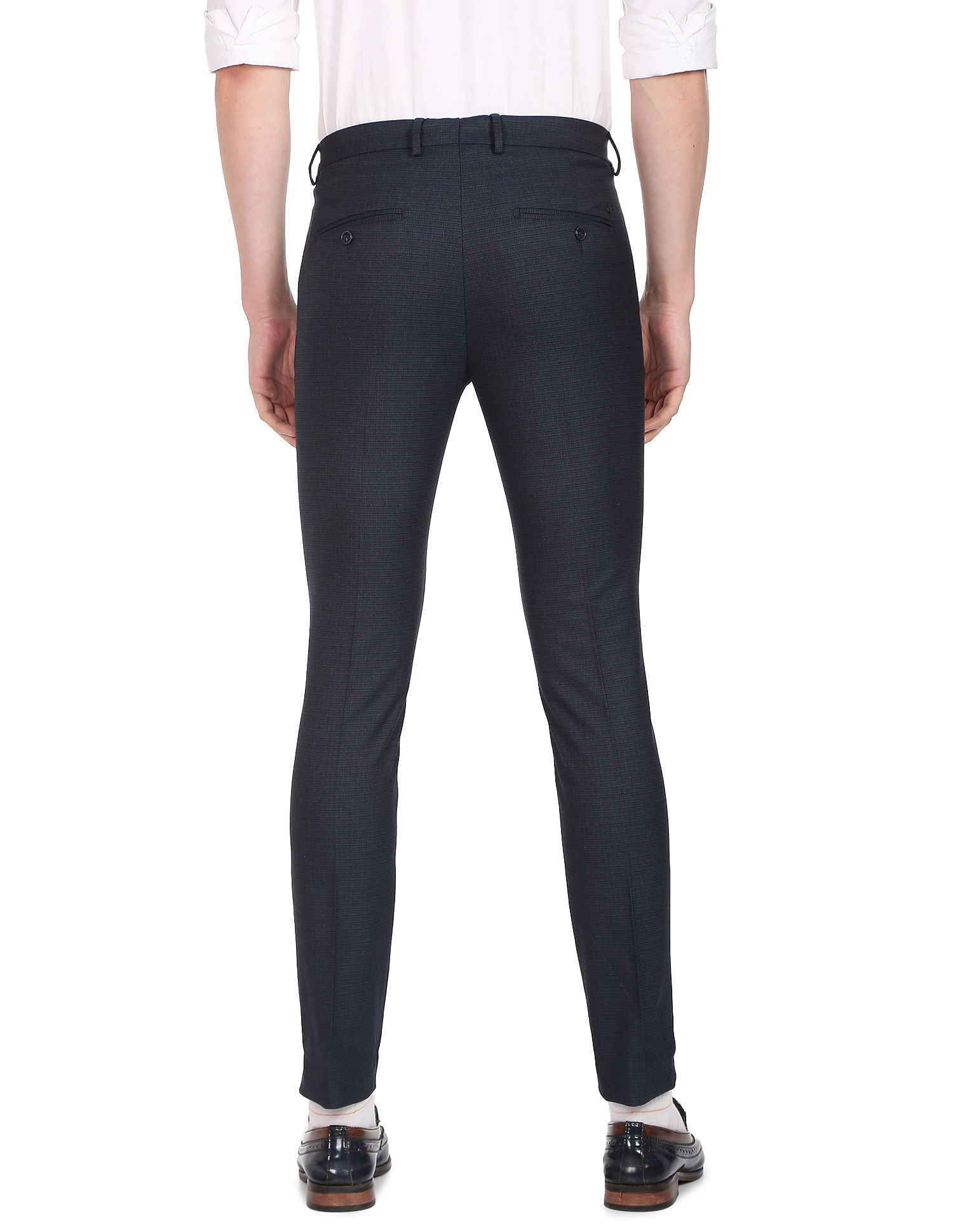 Limehaus Navy Dot Super Skinny Suit Trouser