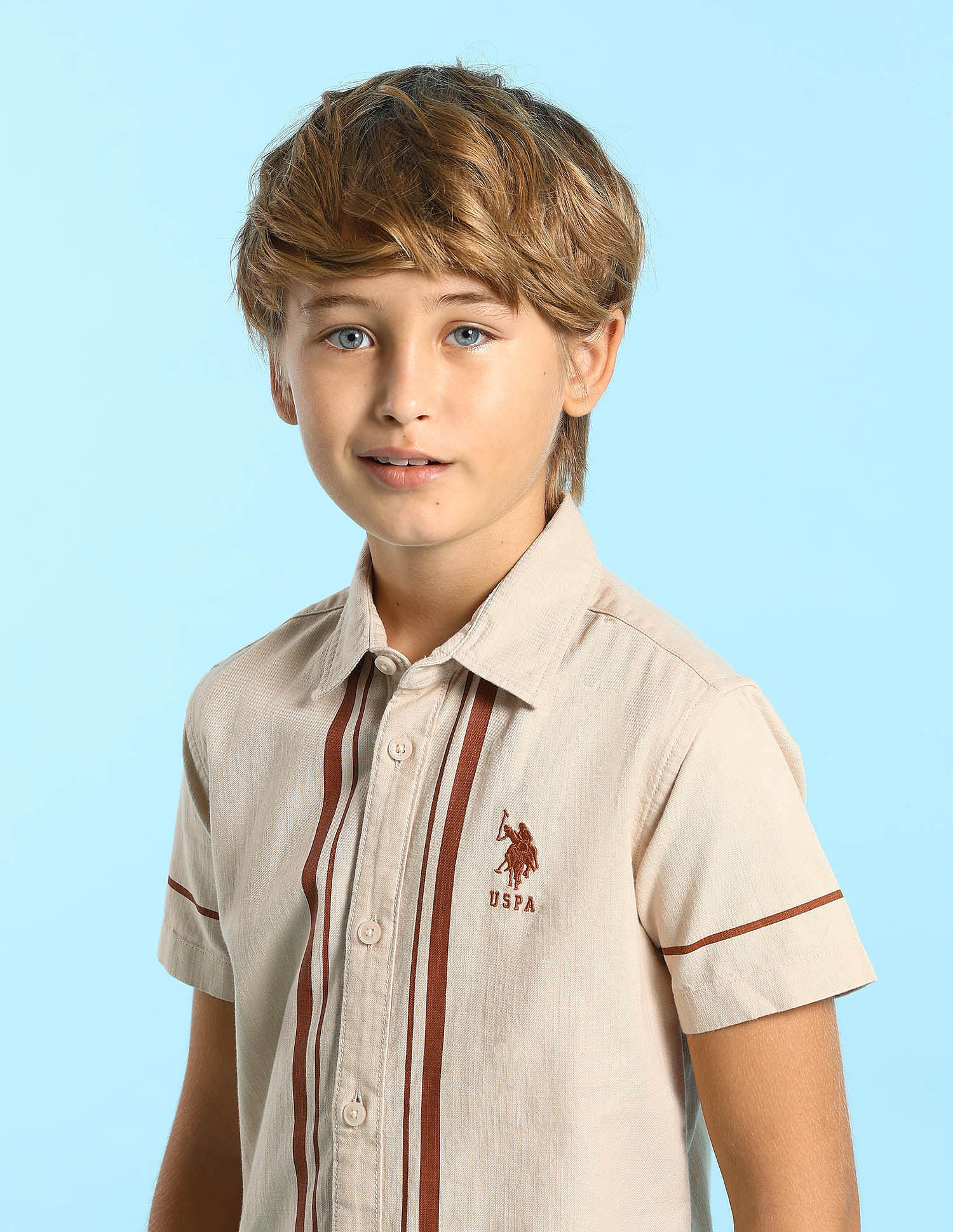 U.S. Polo Assn. Kids Boys Solid Boxy Fit Shirt