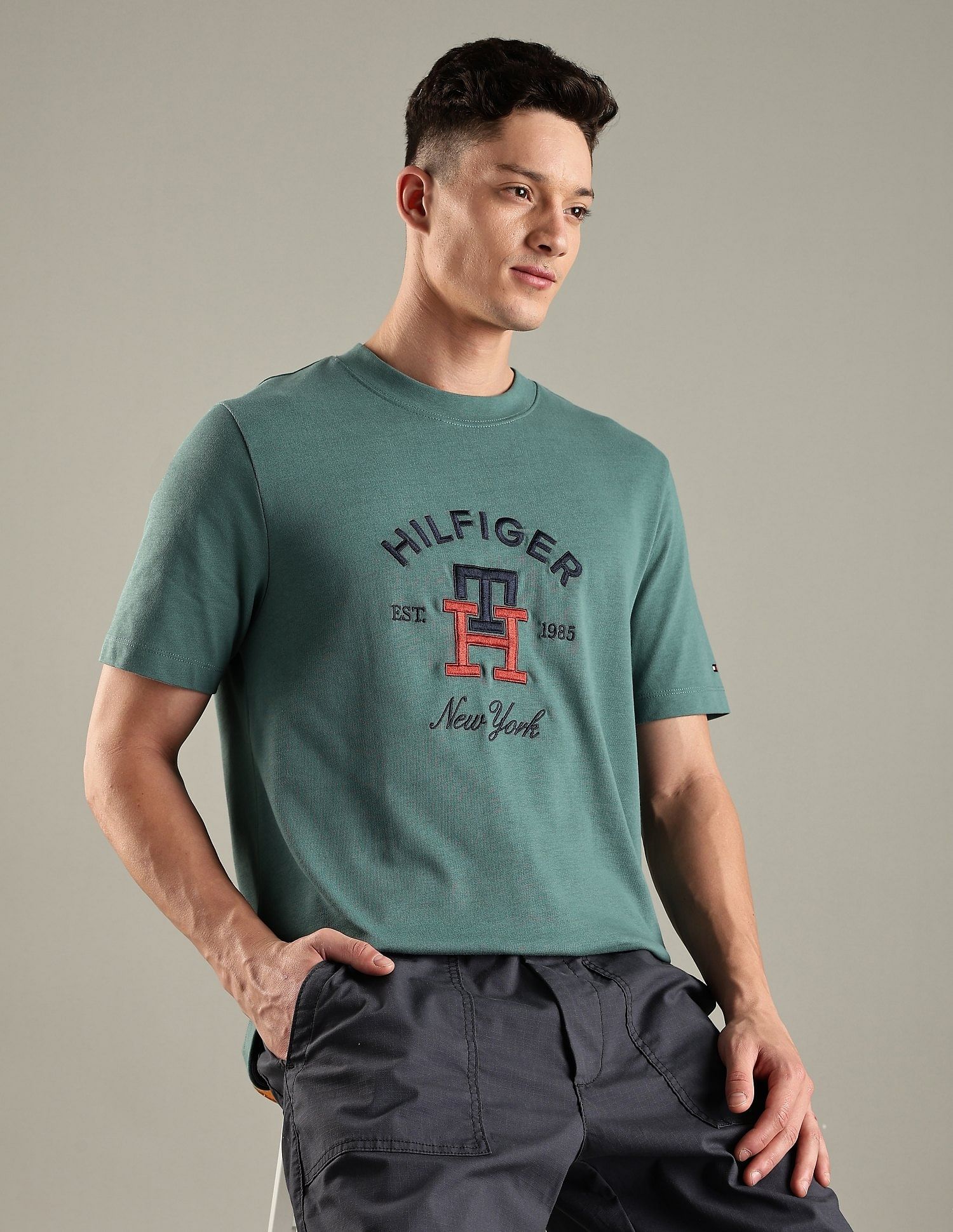 Tommy Hilfiger Embroidered Logo Regular-Fit Cotton T-Shirt