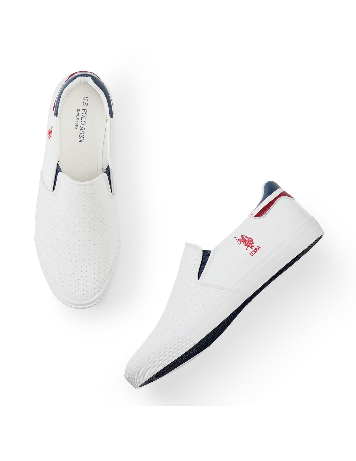 U.S. Polo Assn. Men Brand Stripe Perforated Campbell Slip On Shoes