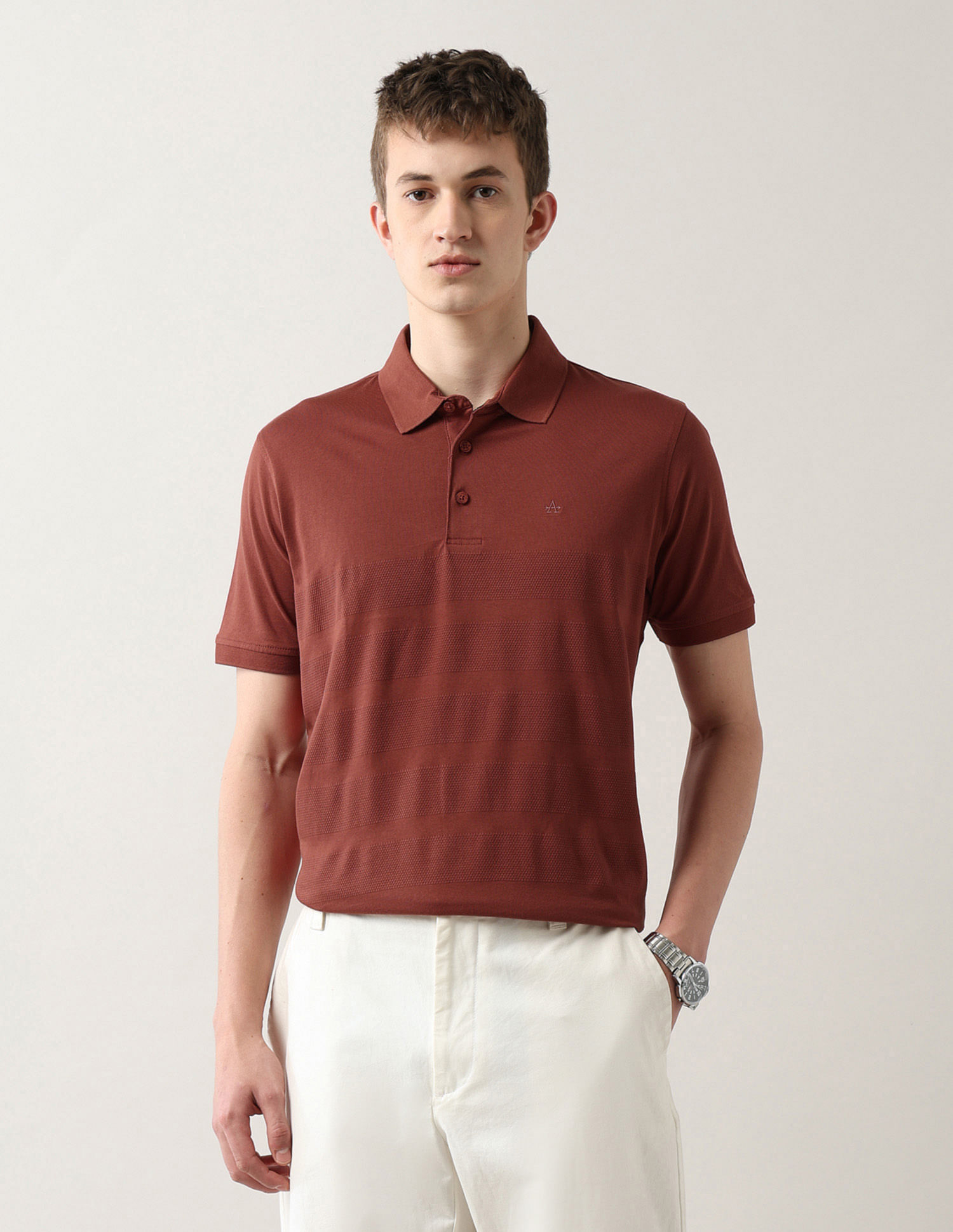 Arrow Textured Regular Fit Polo Shirt