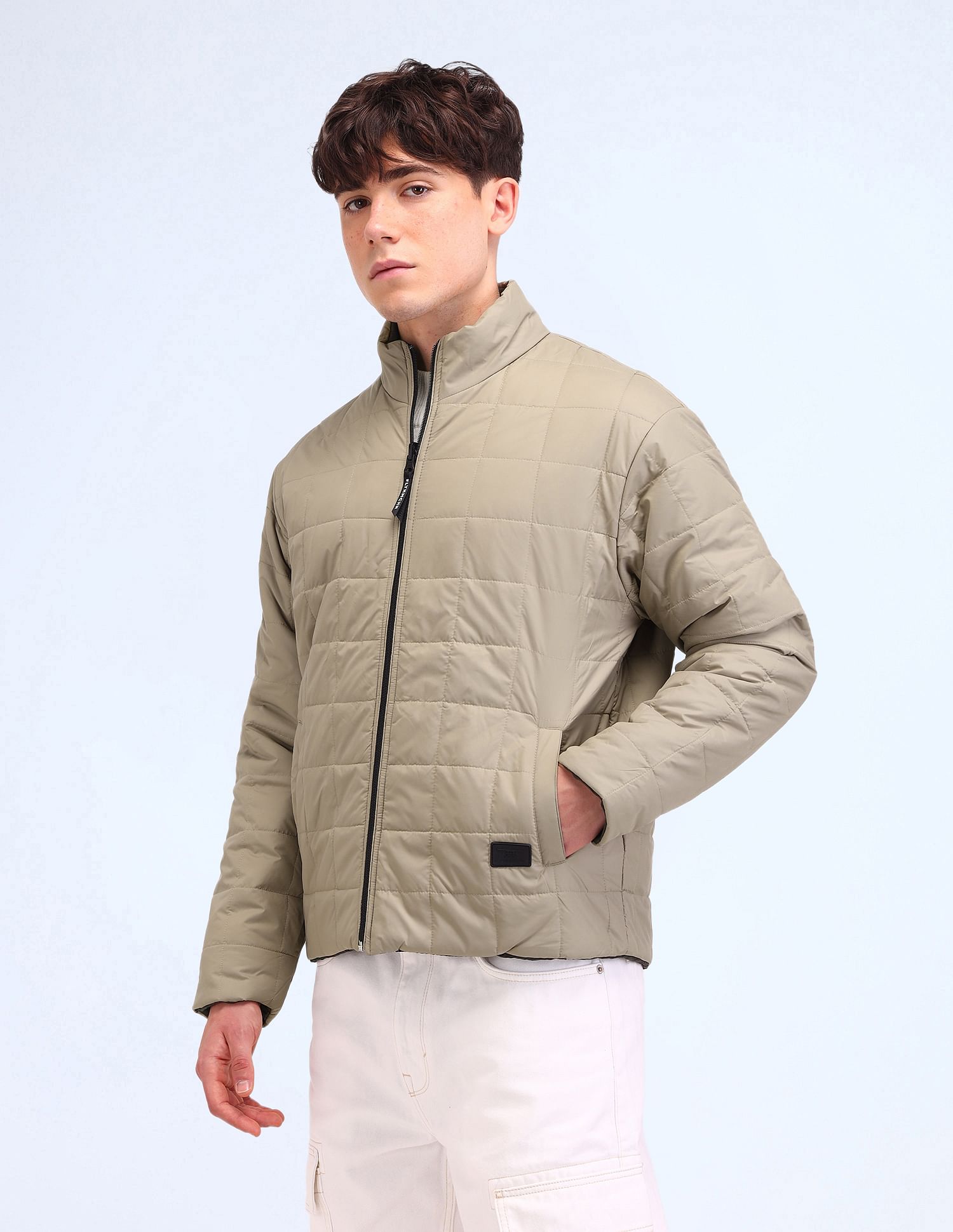 Flying Machine Regular Fit Solid Padded Jacket