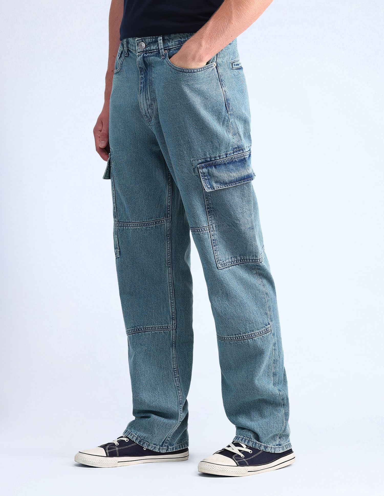 Flying Machine Cobain 90'S Loose Fit Blue Jeans