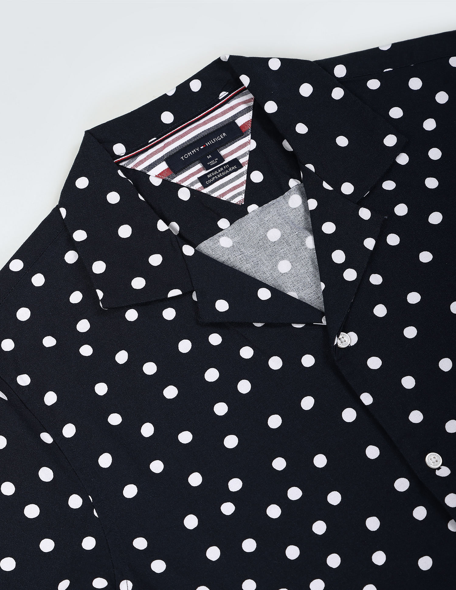 Tommy Hilfiger Cuban Collar Polka Dot Shirt