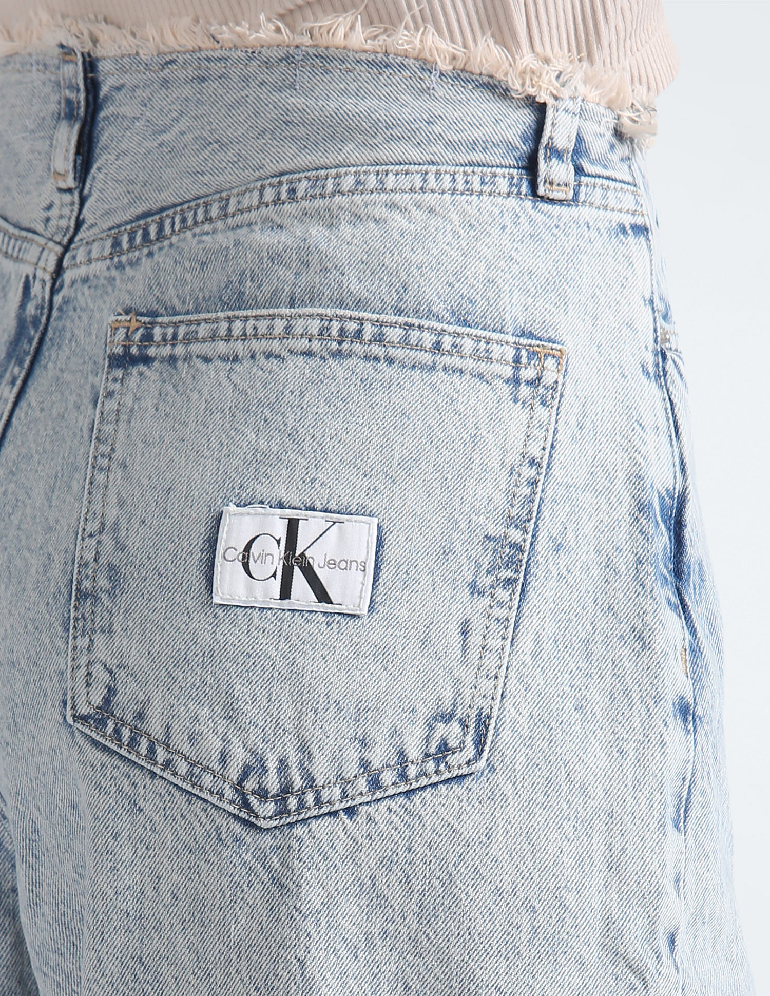 Buy Calvin Klein 90s Straight Fit Cut Waistband Jeans
