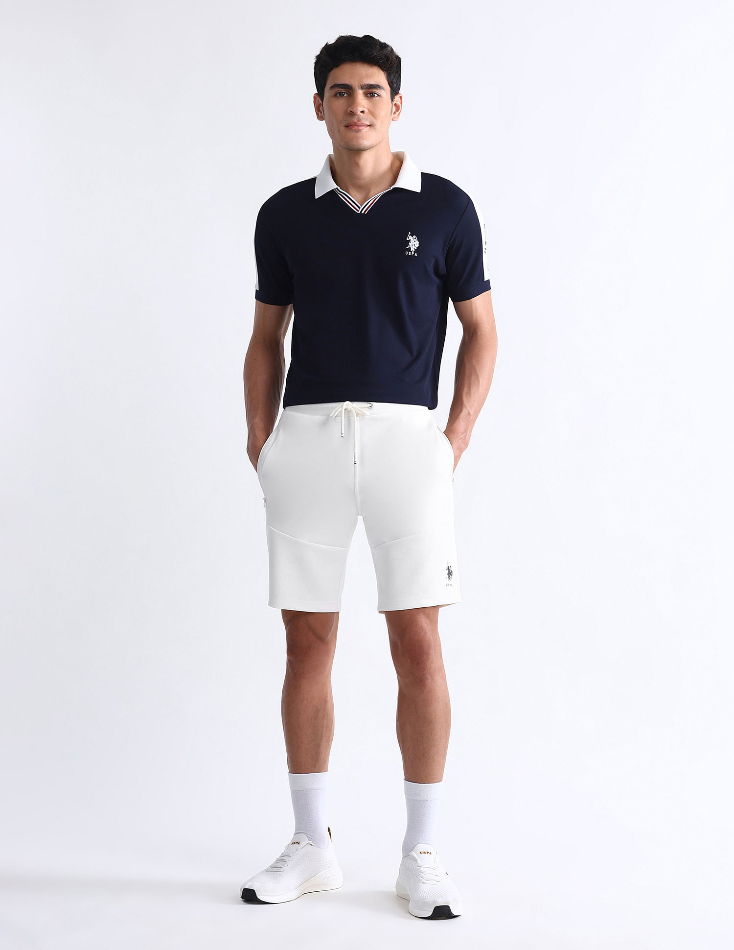 USPA Active Slim Fit Solid Active Shorts