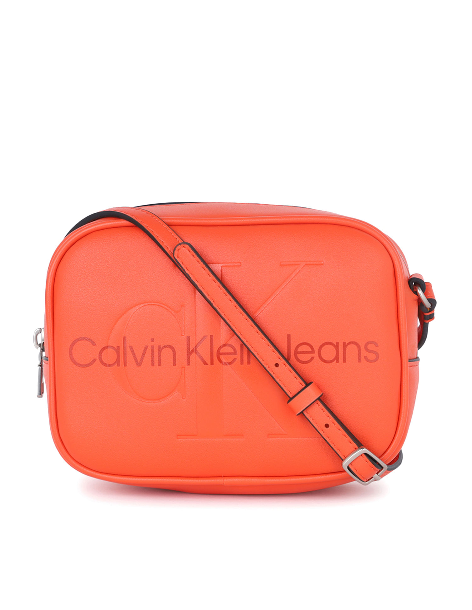 Buy Calvin Klein Men Black Monogram Print Messenger Bag - NNNOW.com