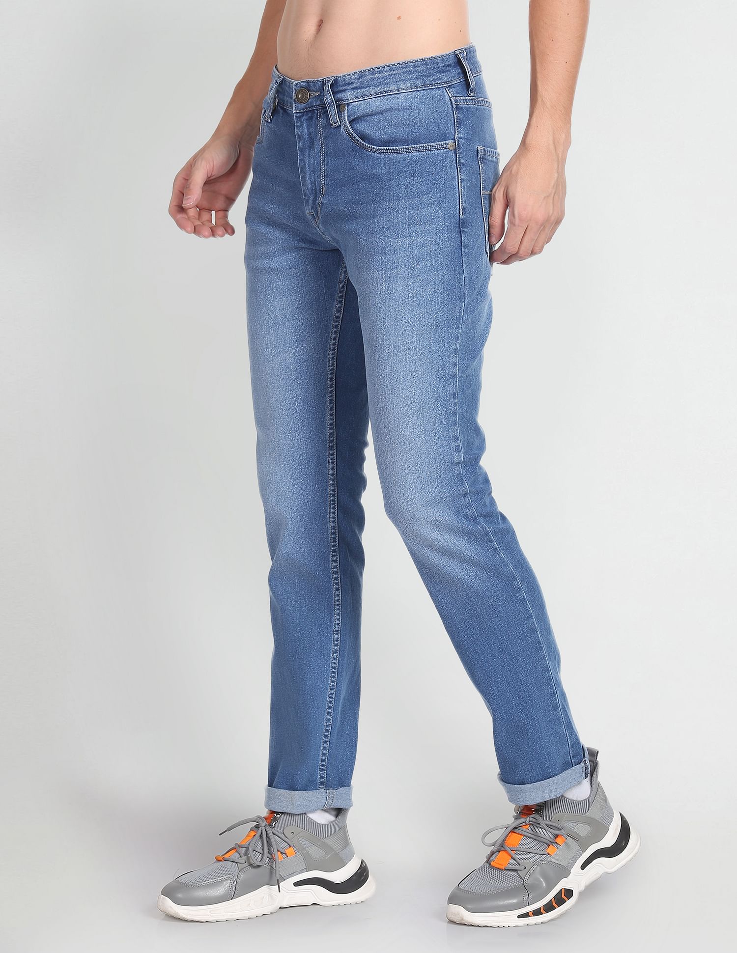 Flying Machine Stone Wash Freddie Slim Straight Fit Jeans