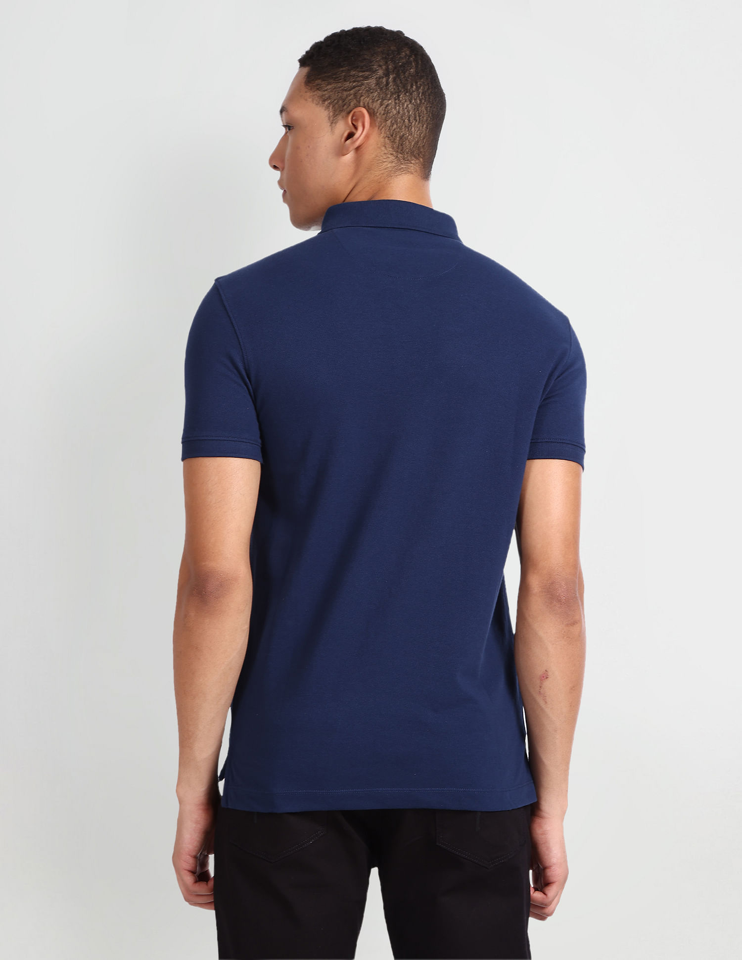 Flying Machine Solid Cotton Polo Shirt