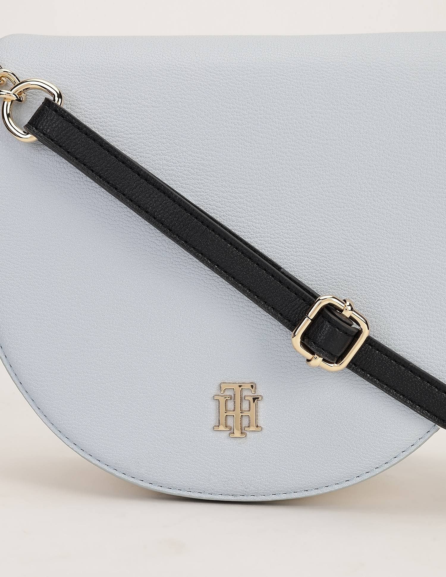 Tommy Hilfiger Solid Blue PU Sling Bags
