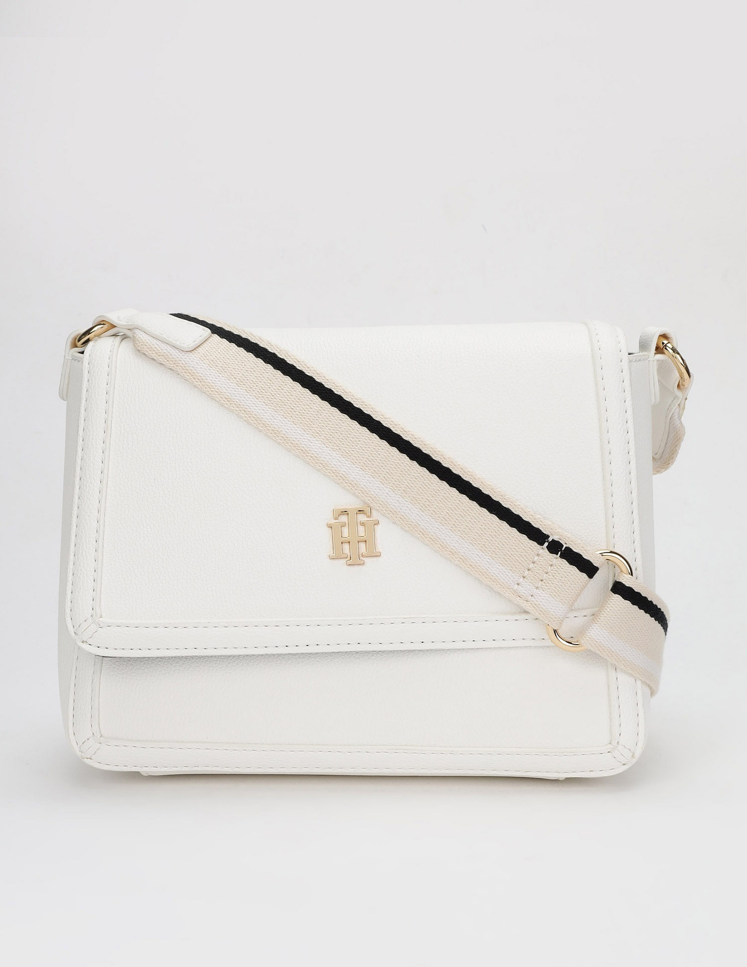 Tommy Hilfiger Solid White Pu Sling Bag