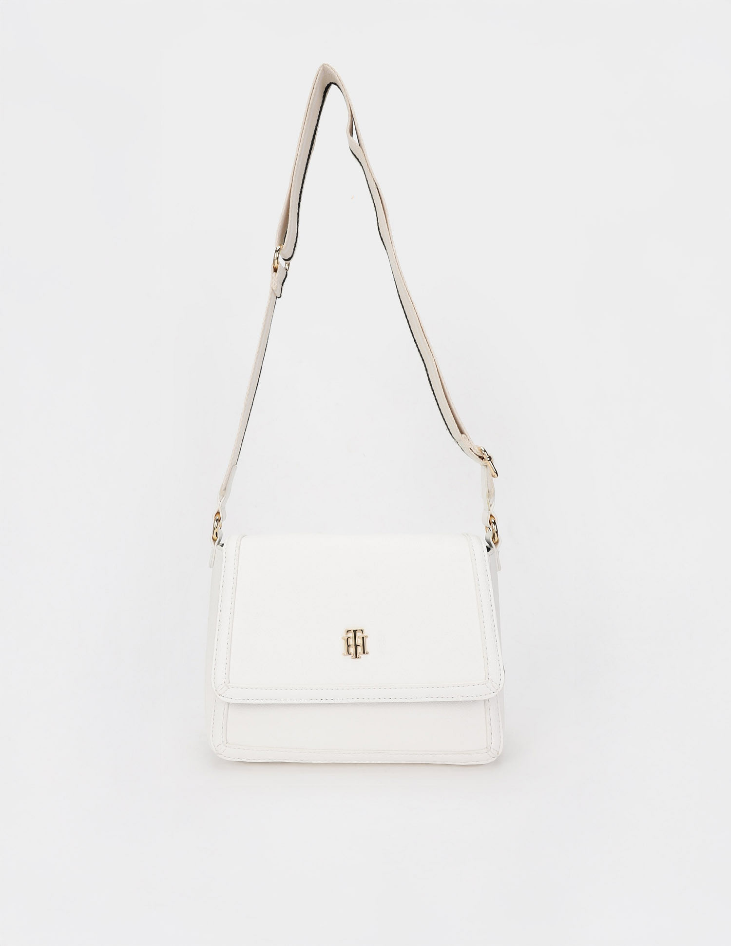 Tommy Hilfiger Solid White Pu Sling Bag