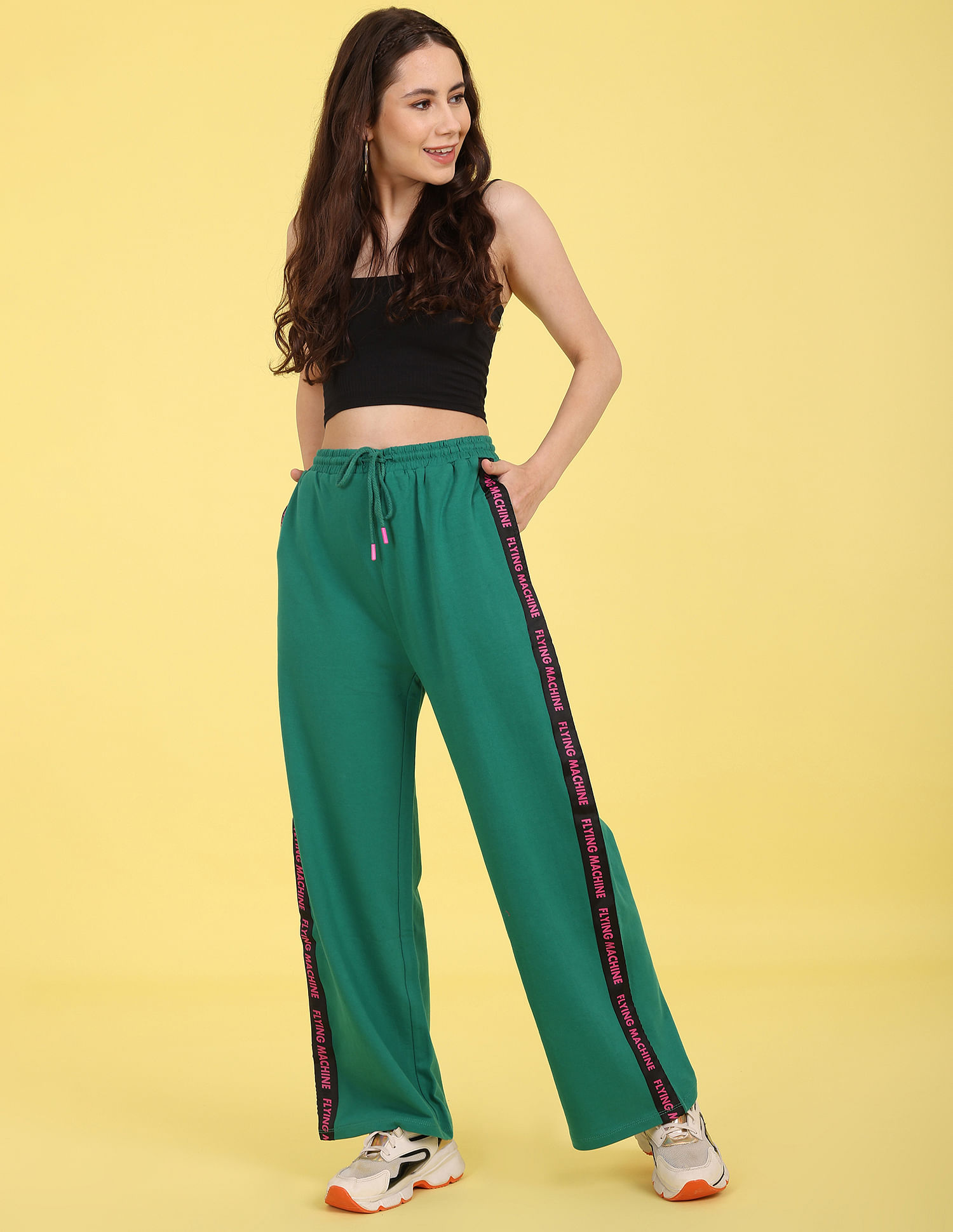 Buy Flying Machine Mid Rise Colour Block Track Pants - NNNOW.com