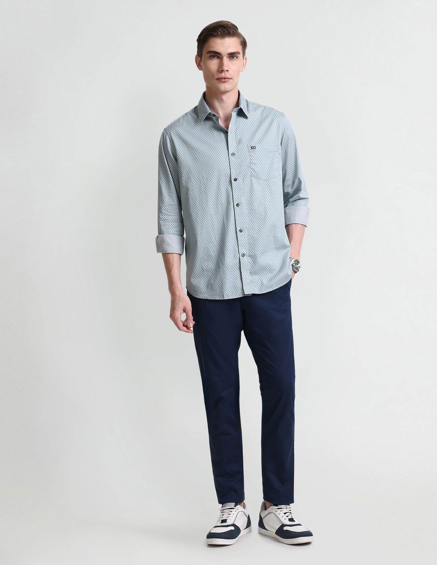 Arrow Sport Geometric Print Slim Fit Shirt