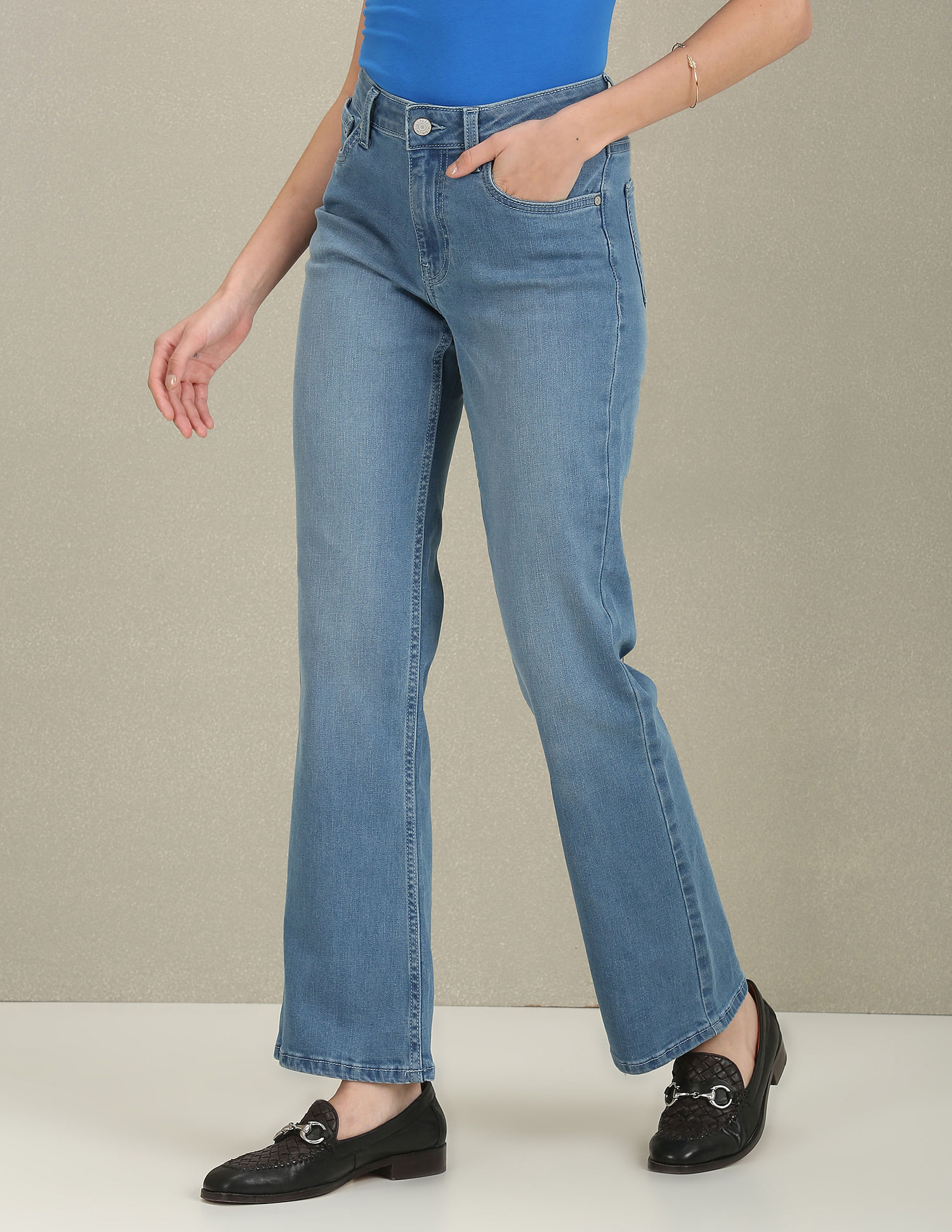 U.S. Polo Assn. Women Mid Rise Boot Cut Jeans