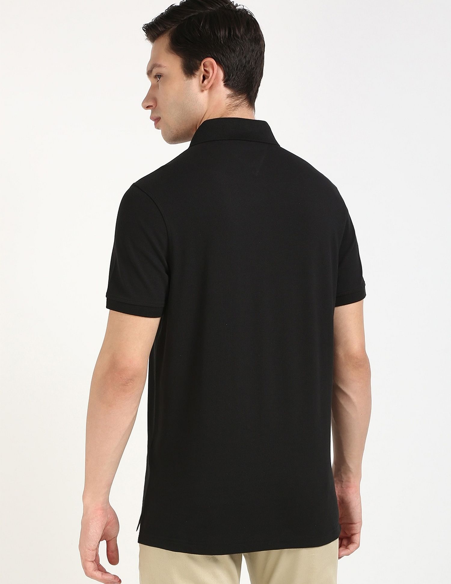 Tommy Hilfiger Solid Regular-Fit Cotton Polo T-Shirt