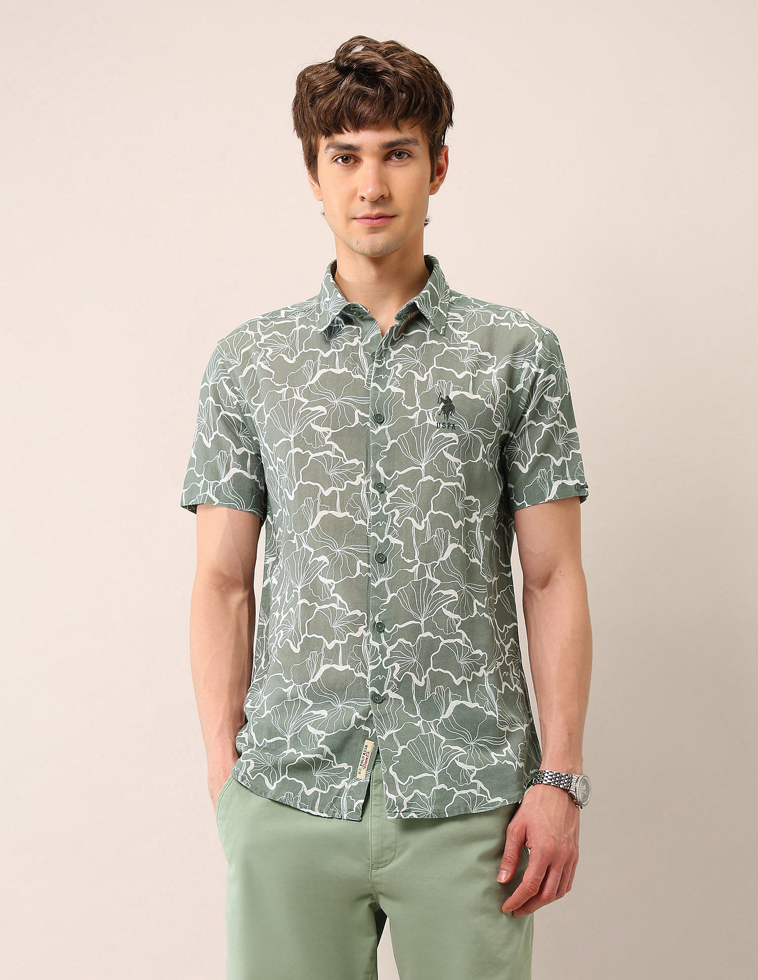 U.S. Polo Assn. Denim Co. Floral Printed Regular Fit Shirt