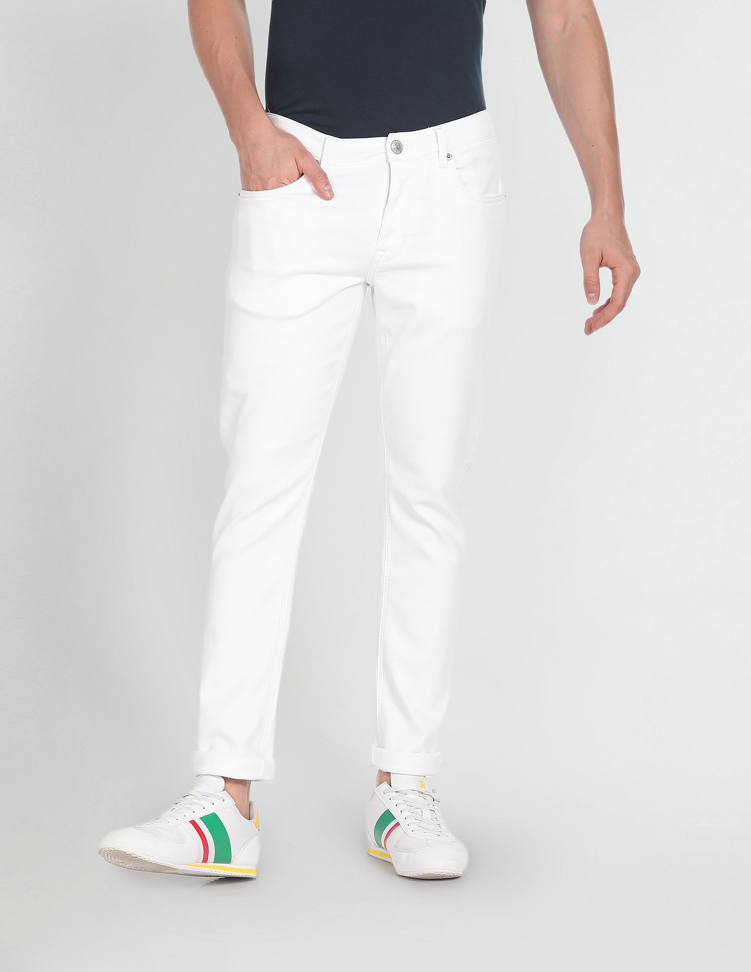 U.S. Polo Assn. Denim Co. Brandon Slim Tapered White Jeans