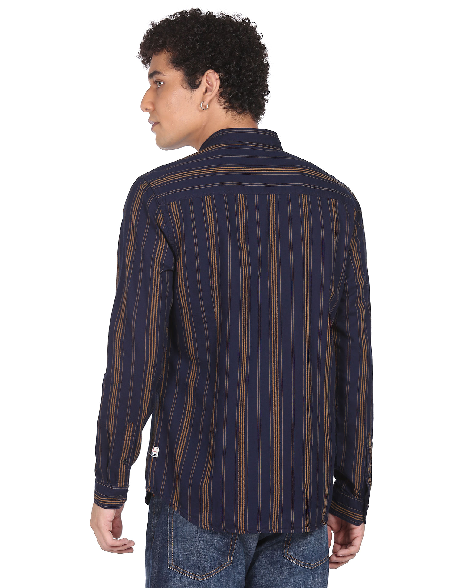 Flying Machine Vertical Stripe Pure Cotton Shirt