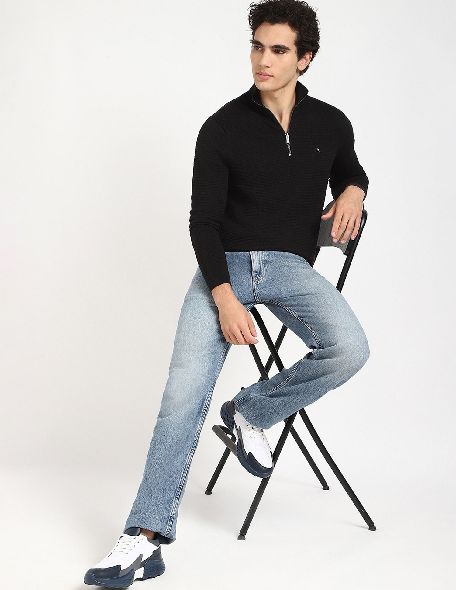 Calvin Klein Jeans Textured Regular-Fit Cotton Sweater