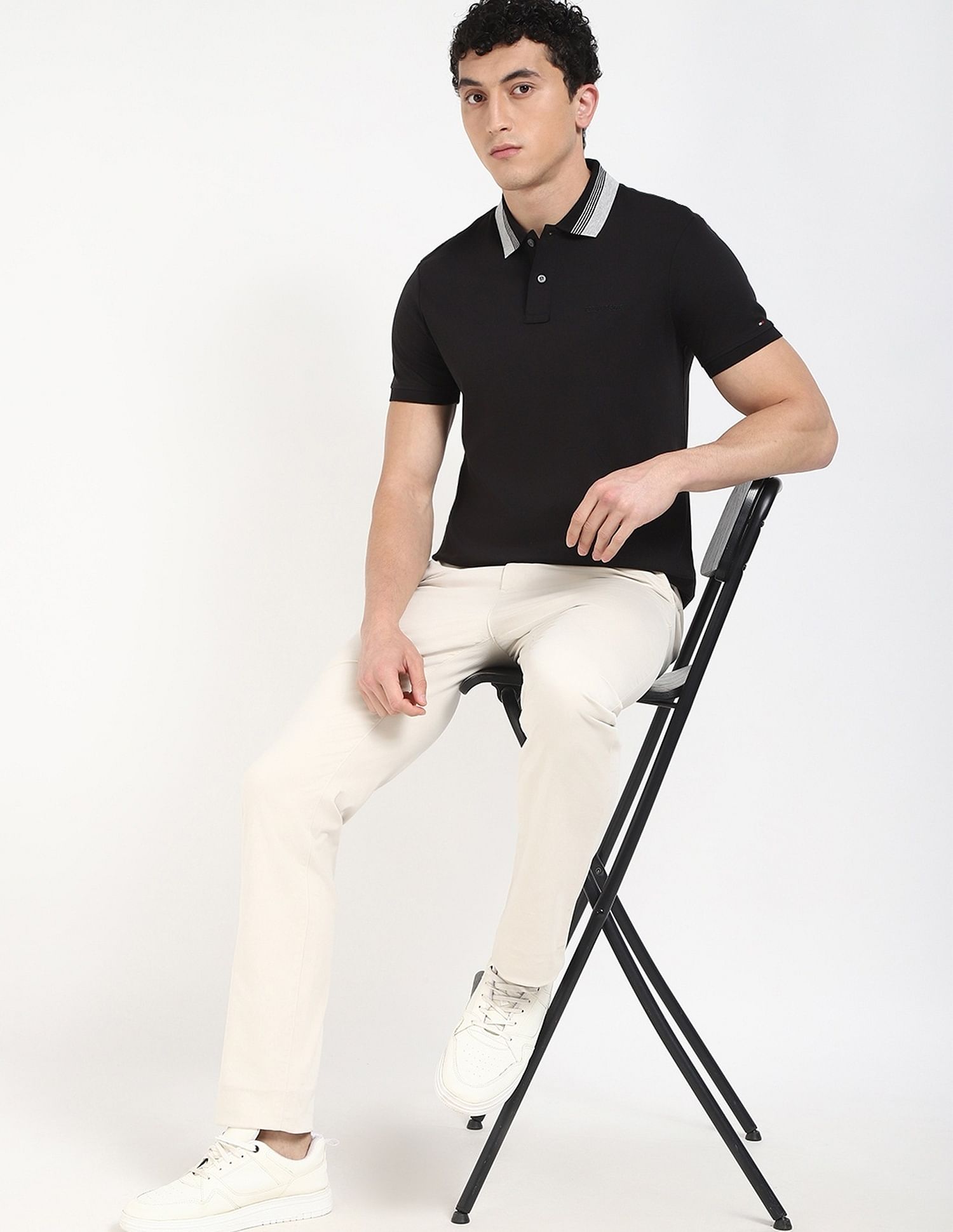 Tommy Hilfiger Solid Regular-Fit Cotton Polo Shirt