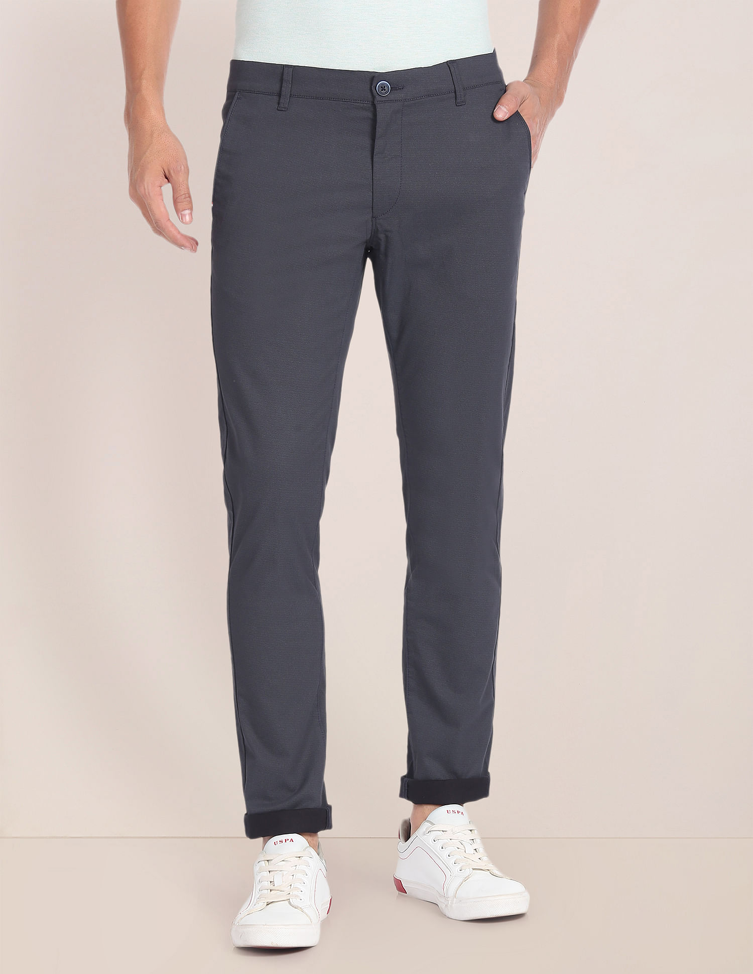 U.S. Polo Assn. Mid Rise Geometric Print Trousers