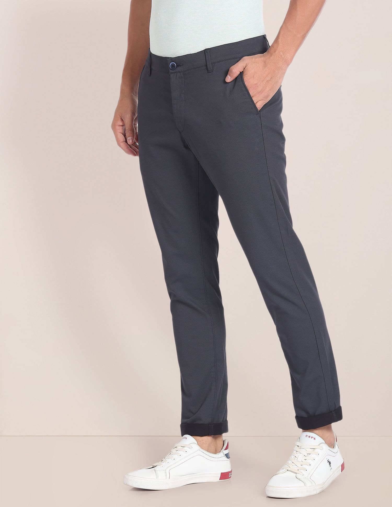 U.S. Polo Assn. Mid Rise Geometric Print Trousers