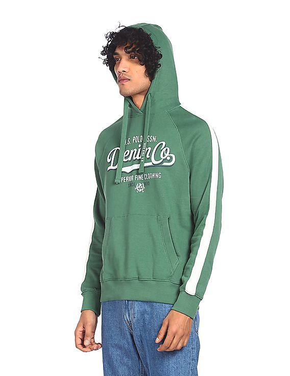 U.S. Polo Assn. Denim Co. Drawstring Brand Print Hooded Sweatshirt