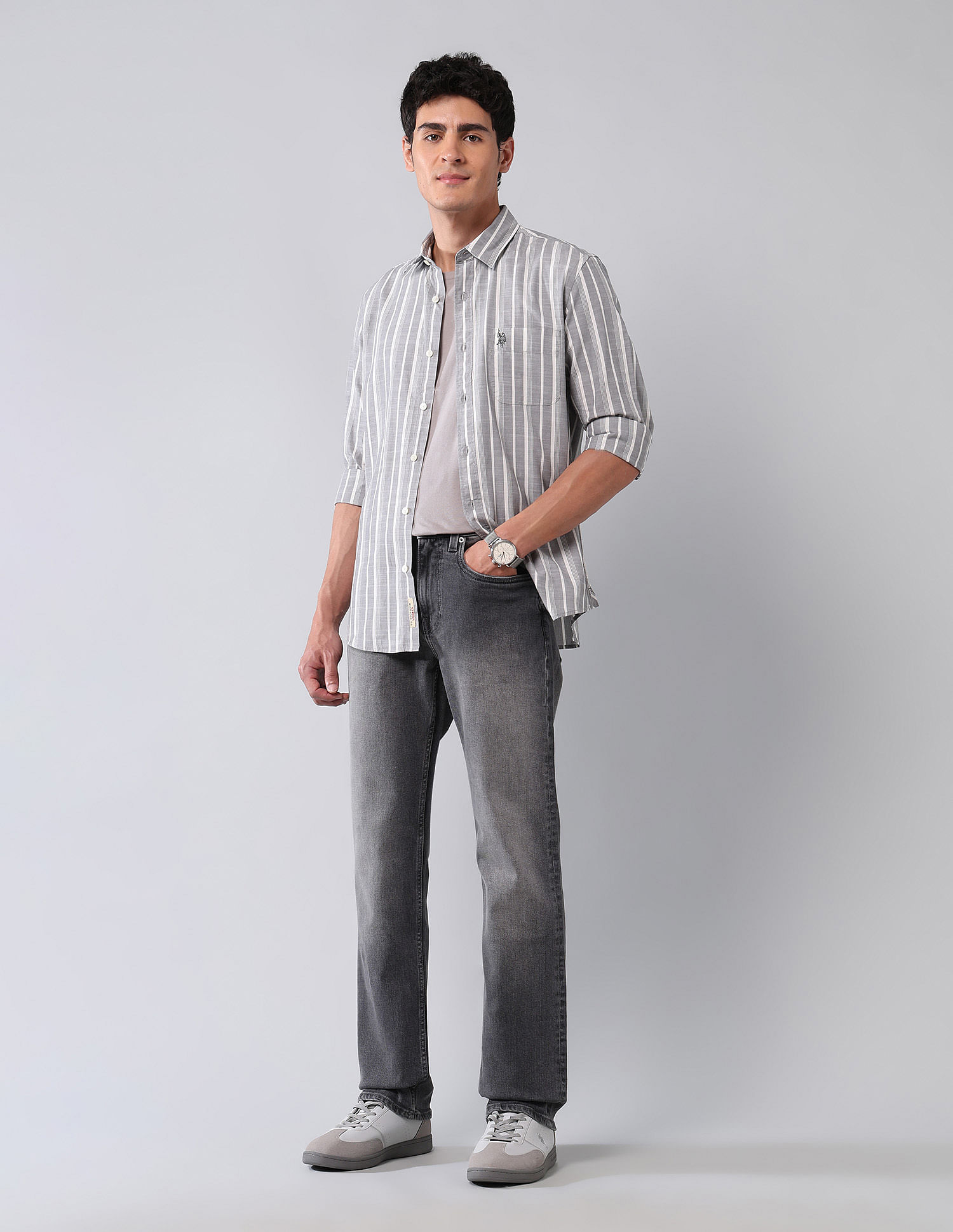 U.S. Polo Assn. Denim Co. Vertical Striped Pure Cotton Shirt