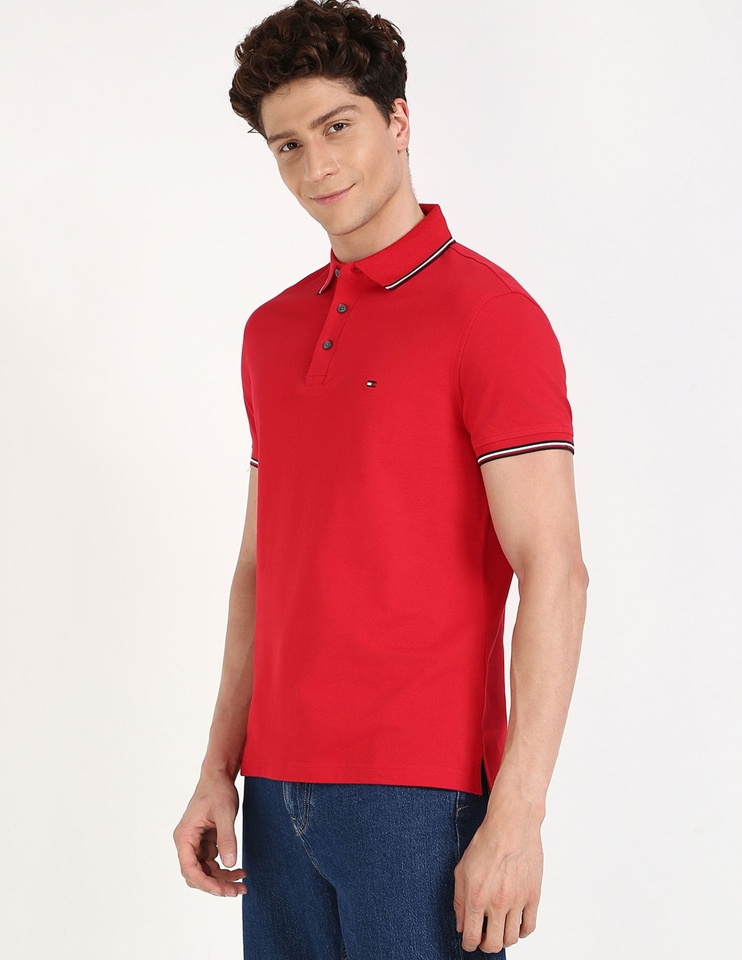 Tommy Hilfiger Solid Slim-Fit Cotton Polo Shirt