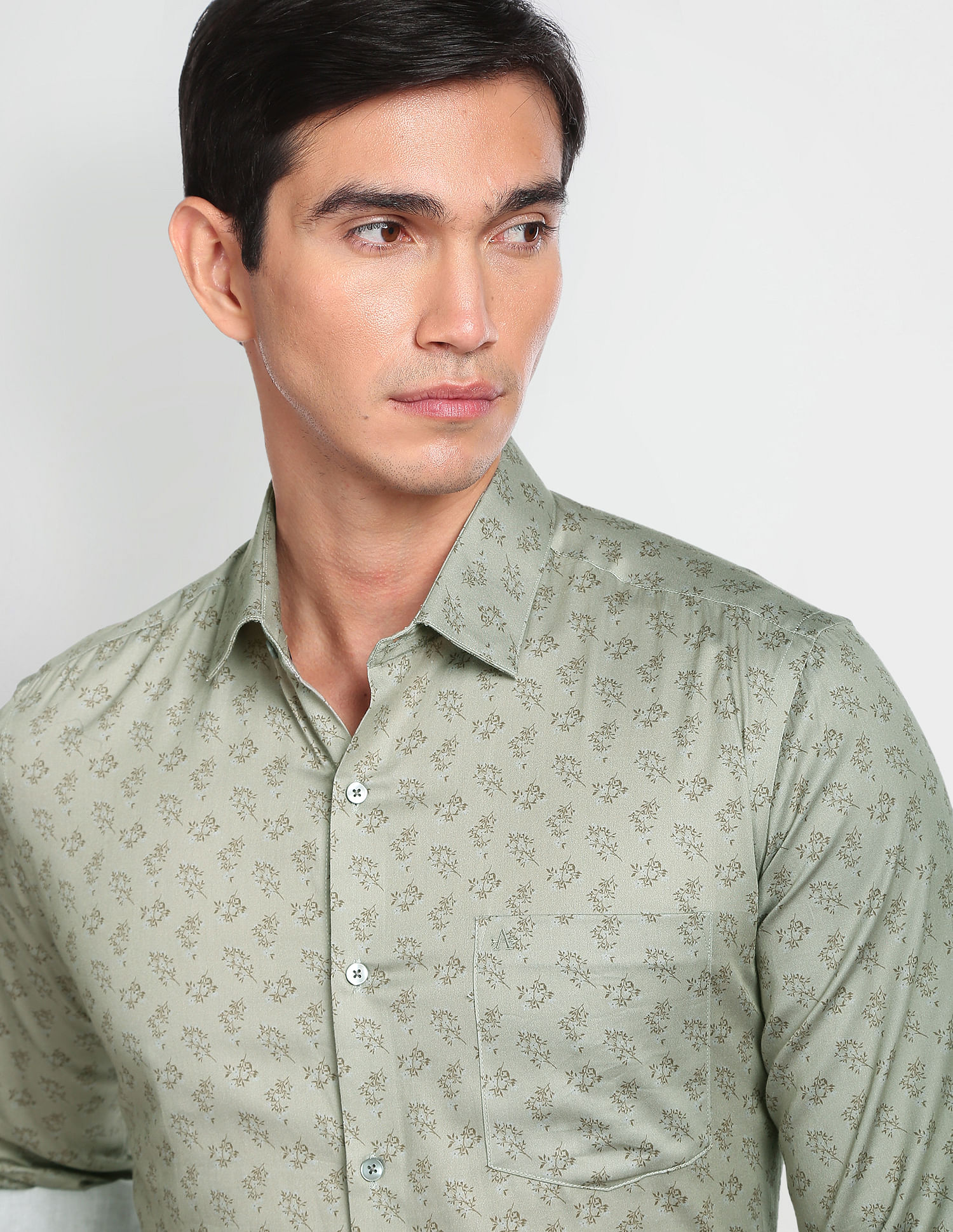 Arrow Floral Print Pure Cotton Formal Shirt