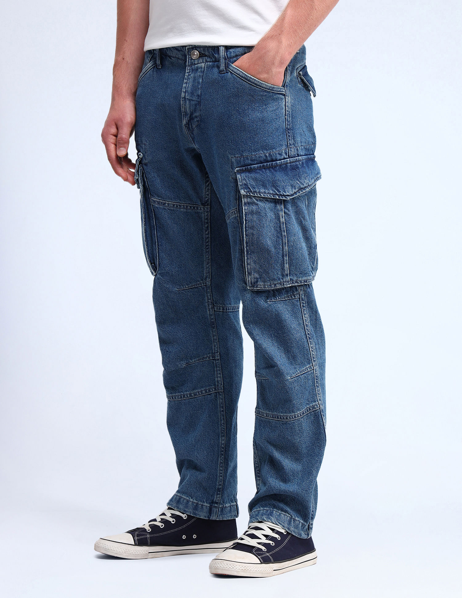 Flying Machine Cobain Loose Fit Blue Jeans