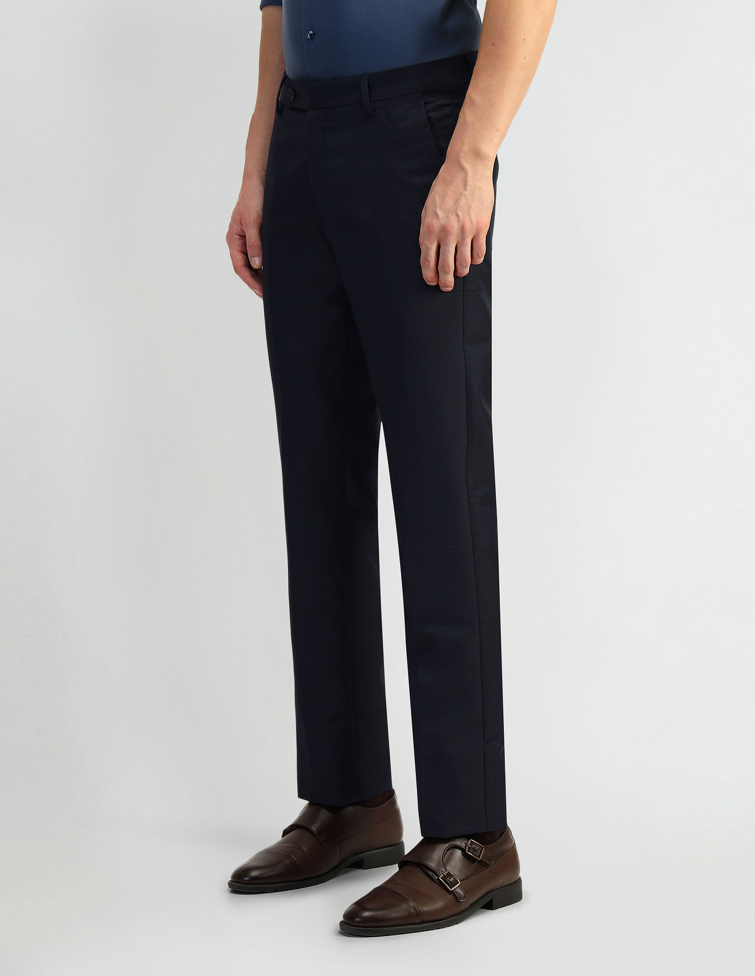 Arrow Mid Rise Dobby Trousers