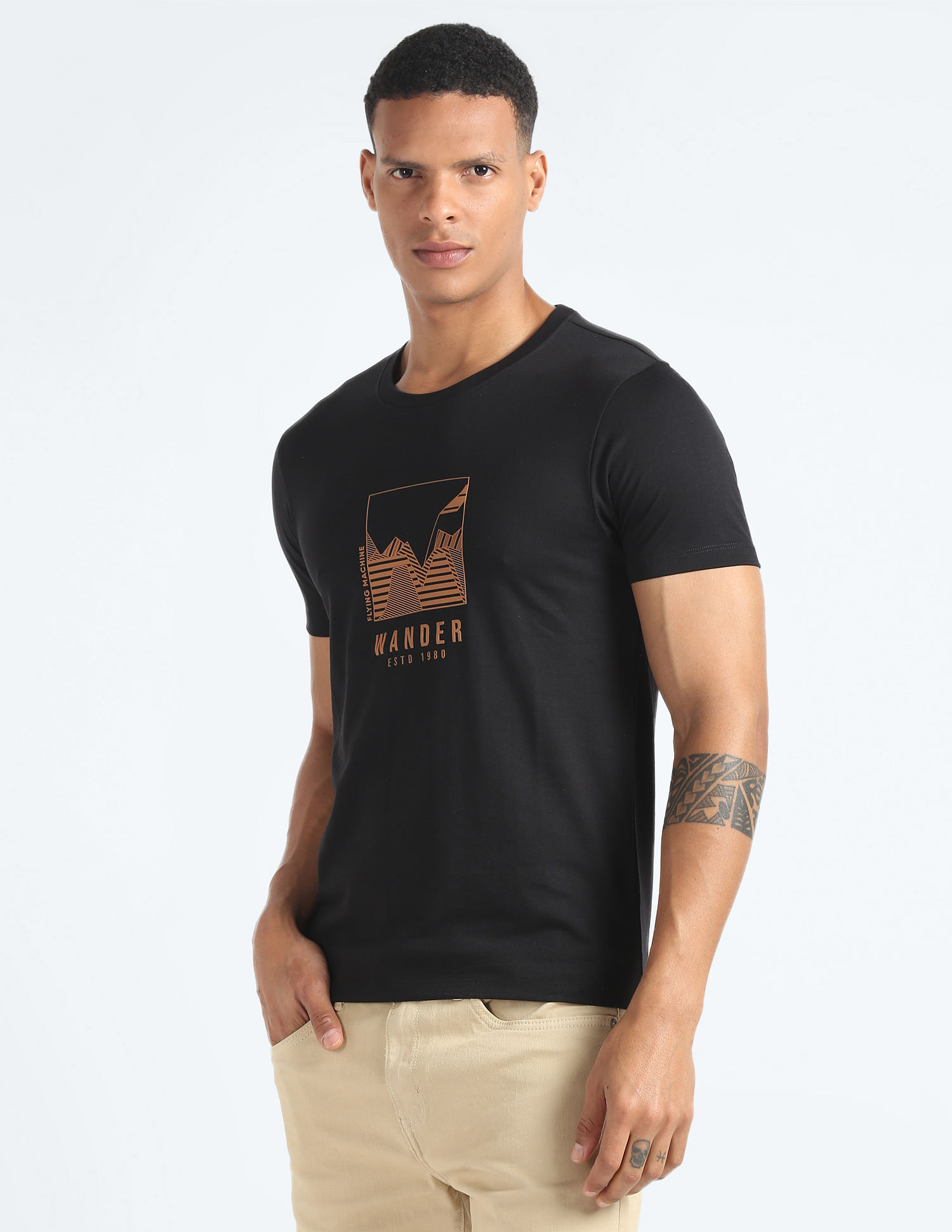 Flying Machine Graphic Print Slim T-Shirt