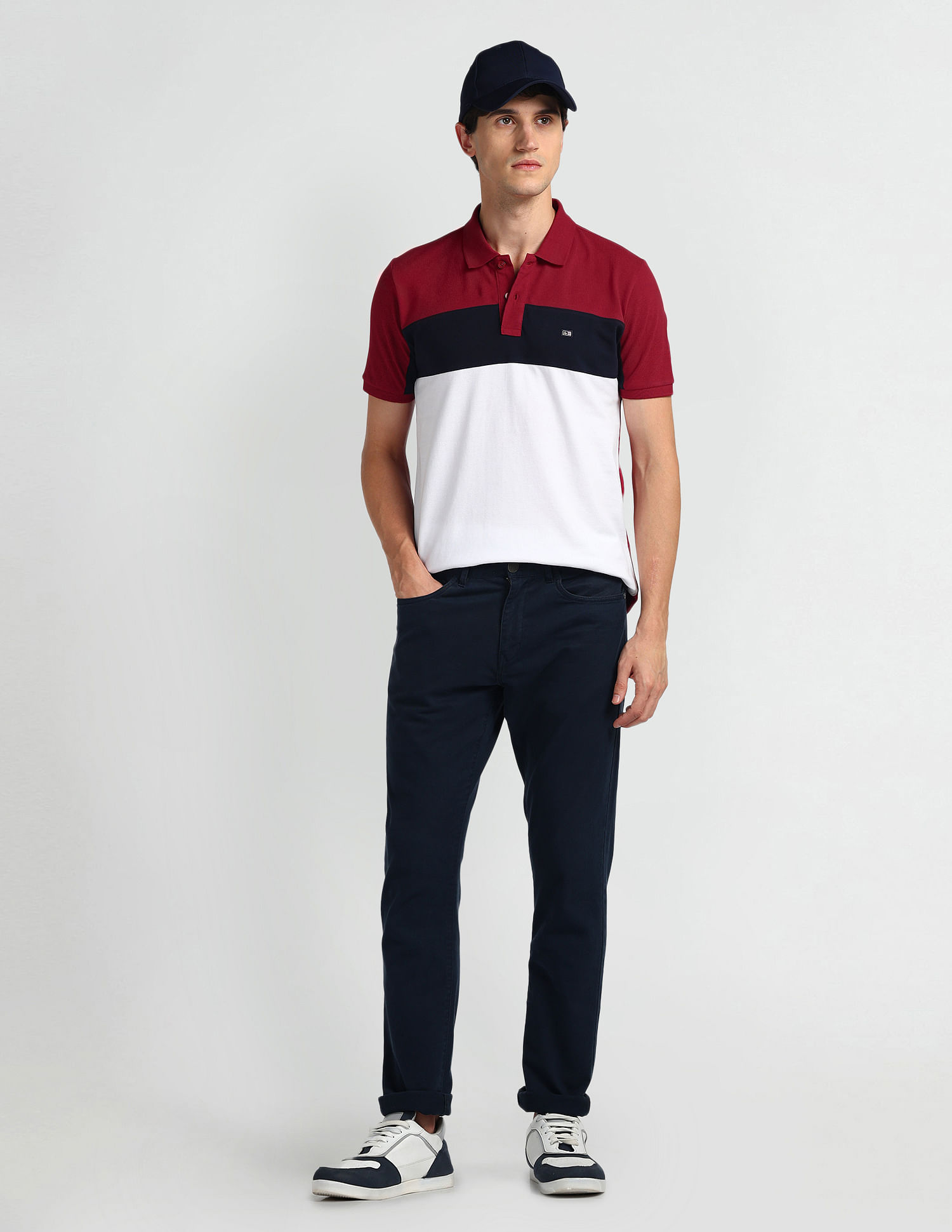 Arrow Sports Colour Block Logo Polo Shirt