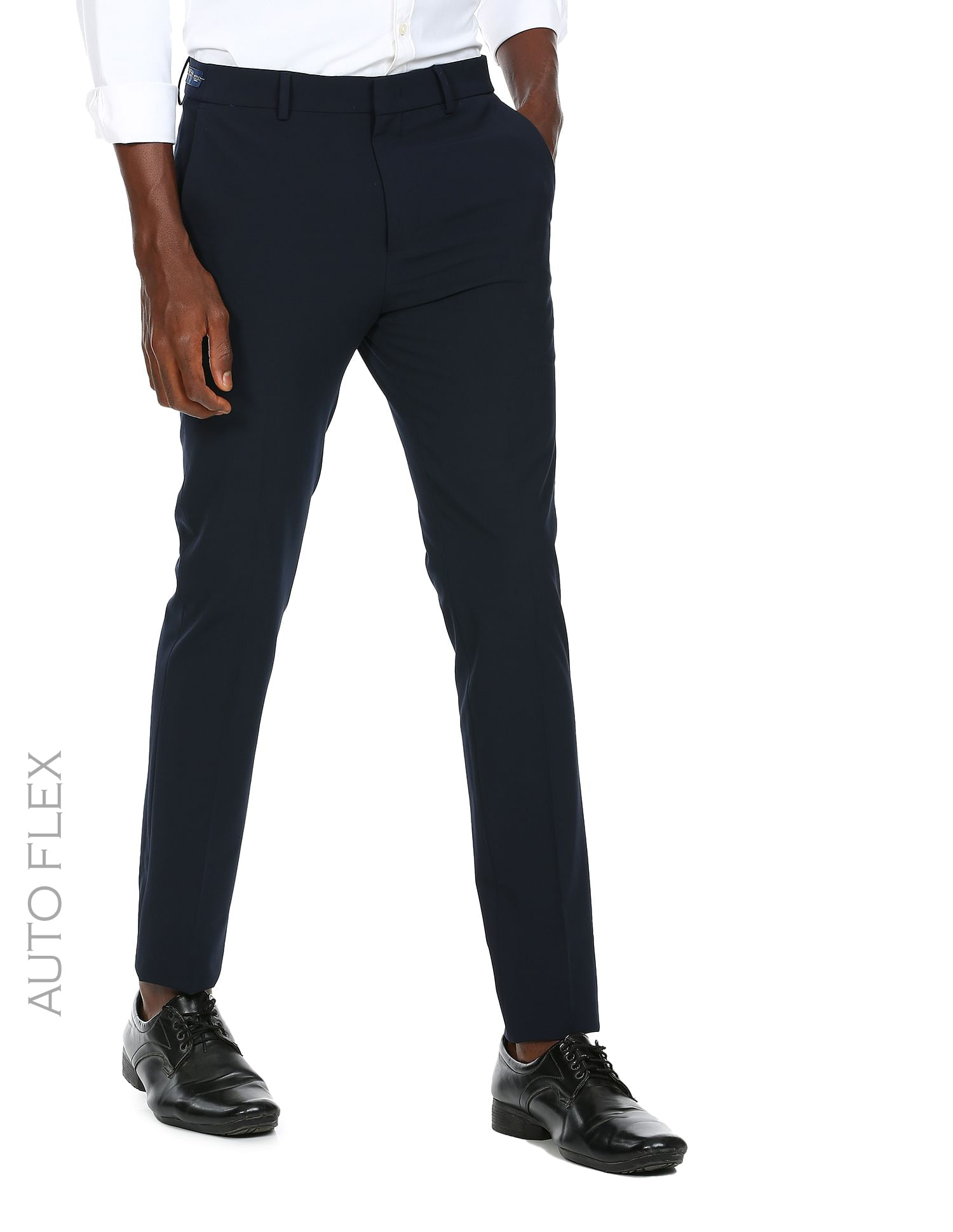 Buy Arrow Mid Rise Autoflex Formal Trousers