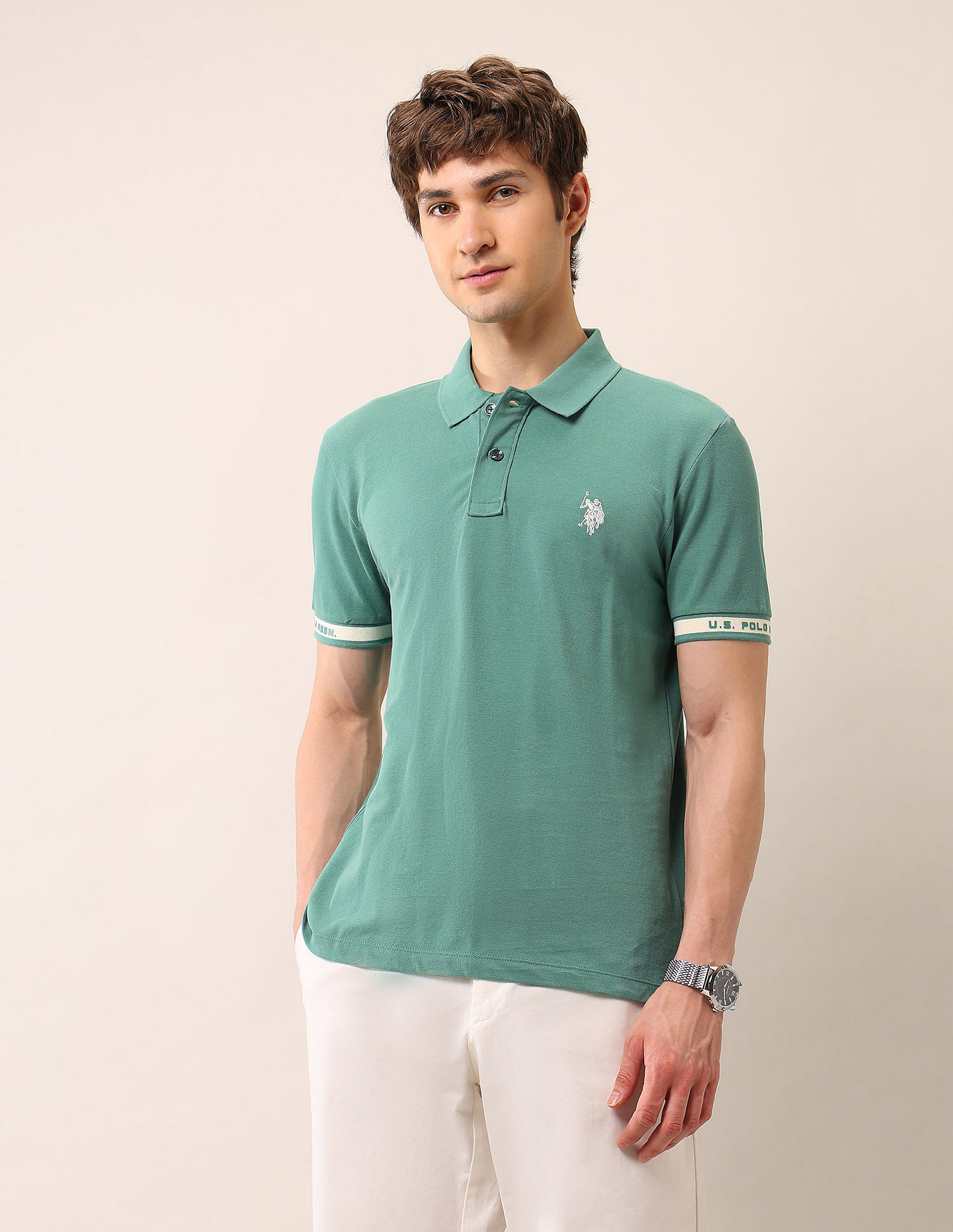U.S. Polo Assn. Denim Co. Solid Muscle Fit Polo Shirt
