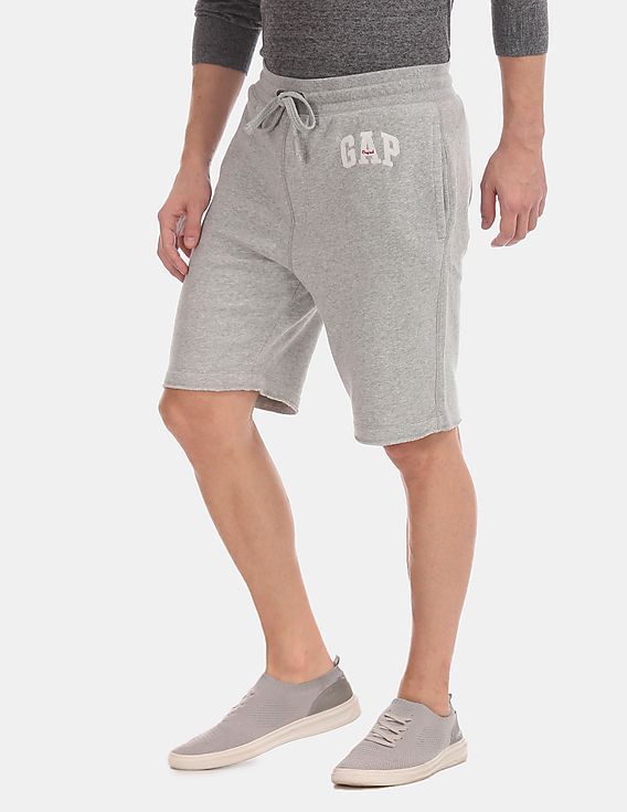 Buy GAP Men Grey Drawstring Waist Original Logo Shorts