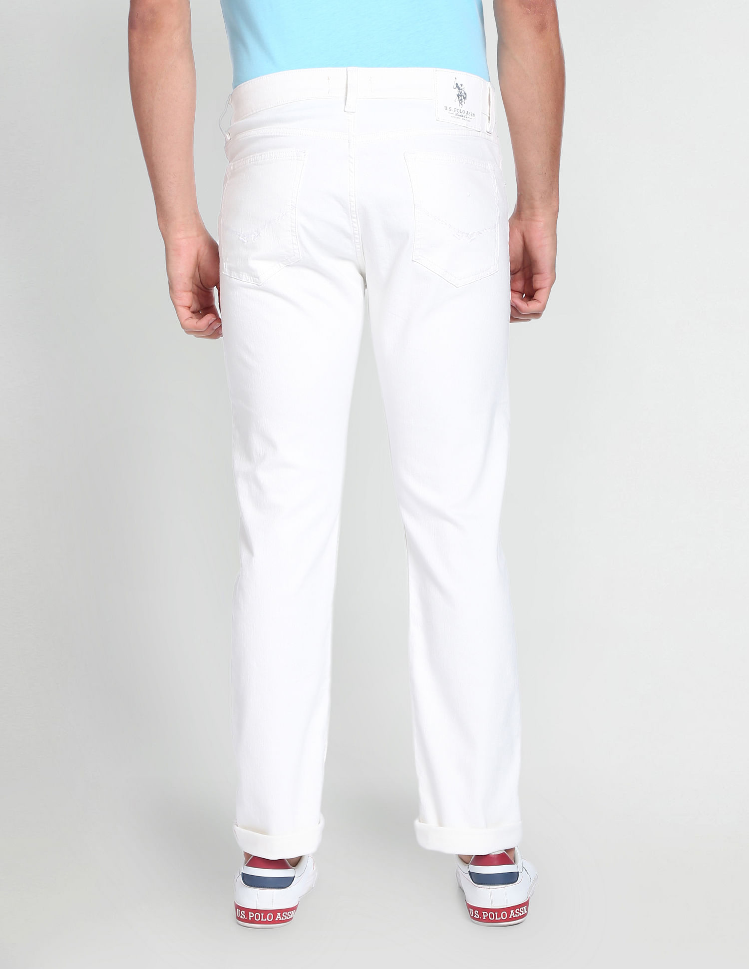 U.S. Polo Assn. Denim Co. Harold Slim Straight Fit White Jeans