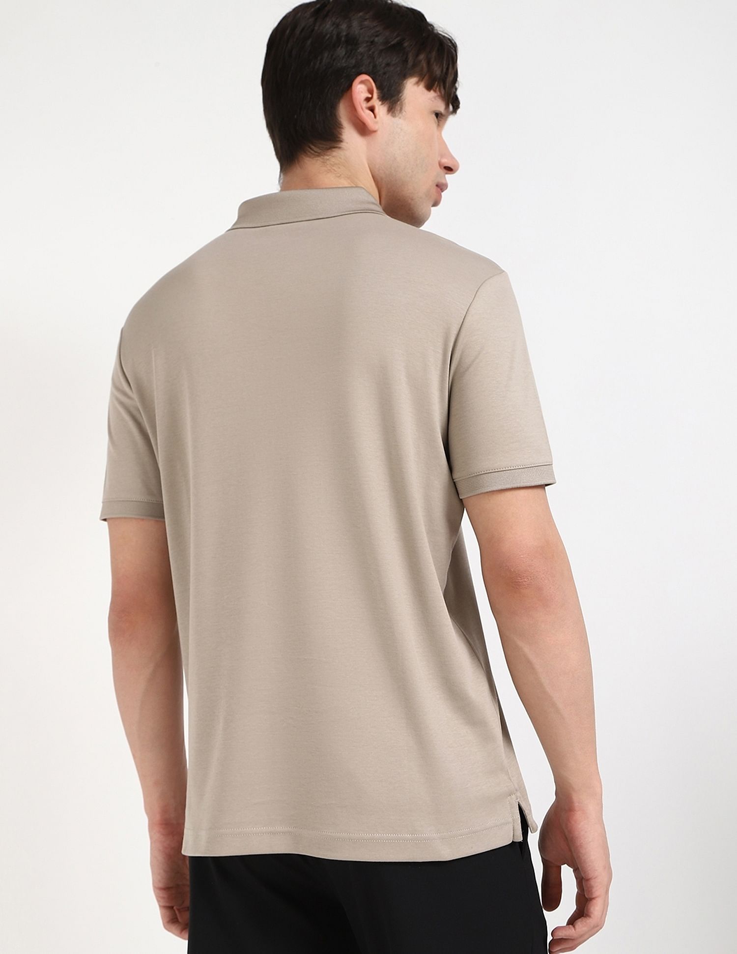 Calvin Klein Jeans Solid Regular-Fit Cotton Polo T-Shirt
