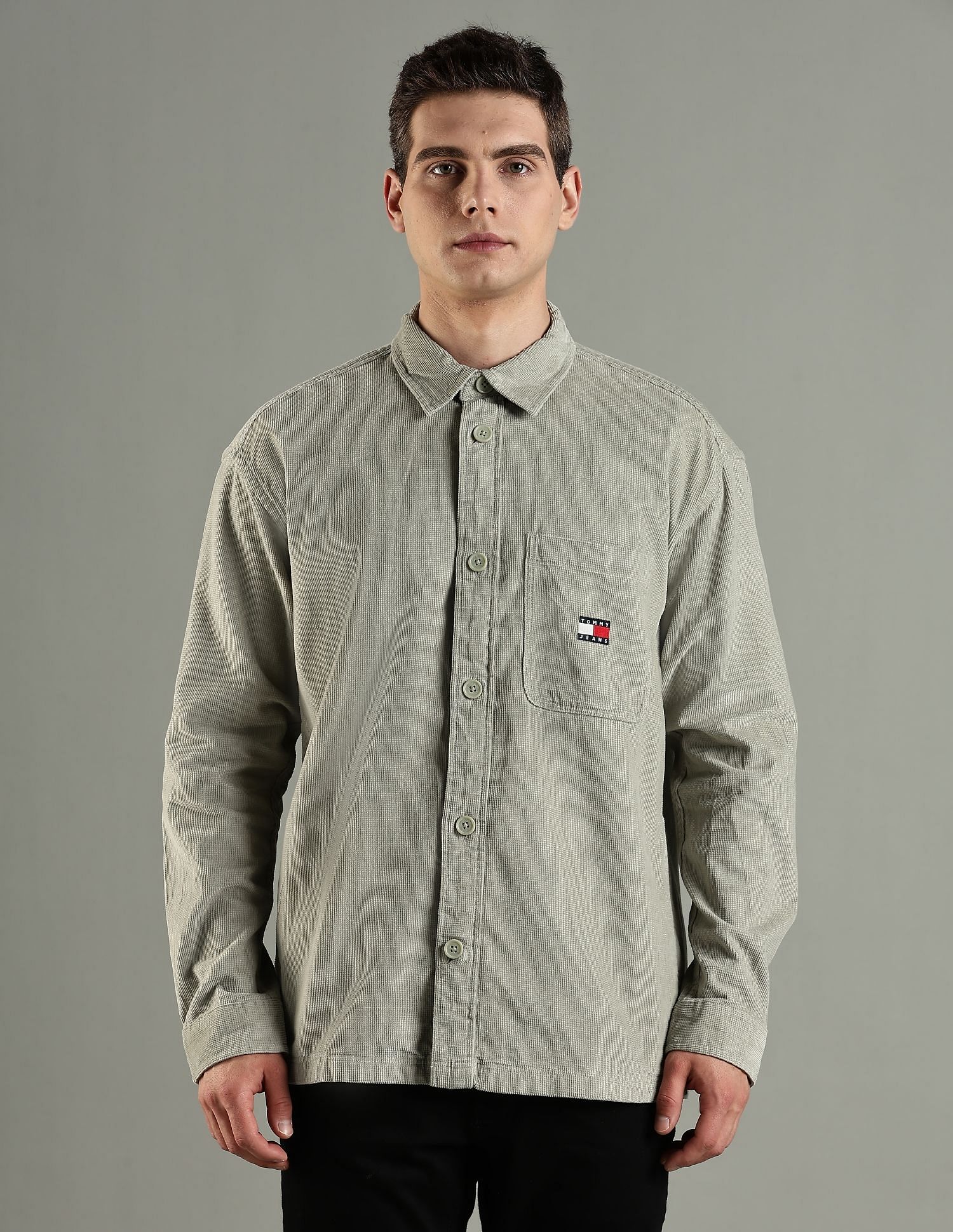 Tommy Hilfiger Solid Oversized Fit Cotton Shirt