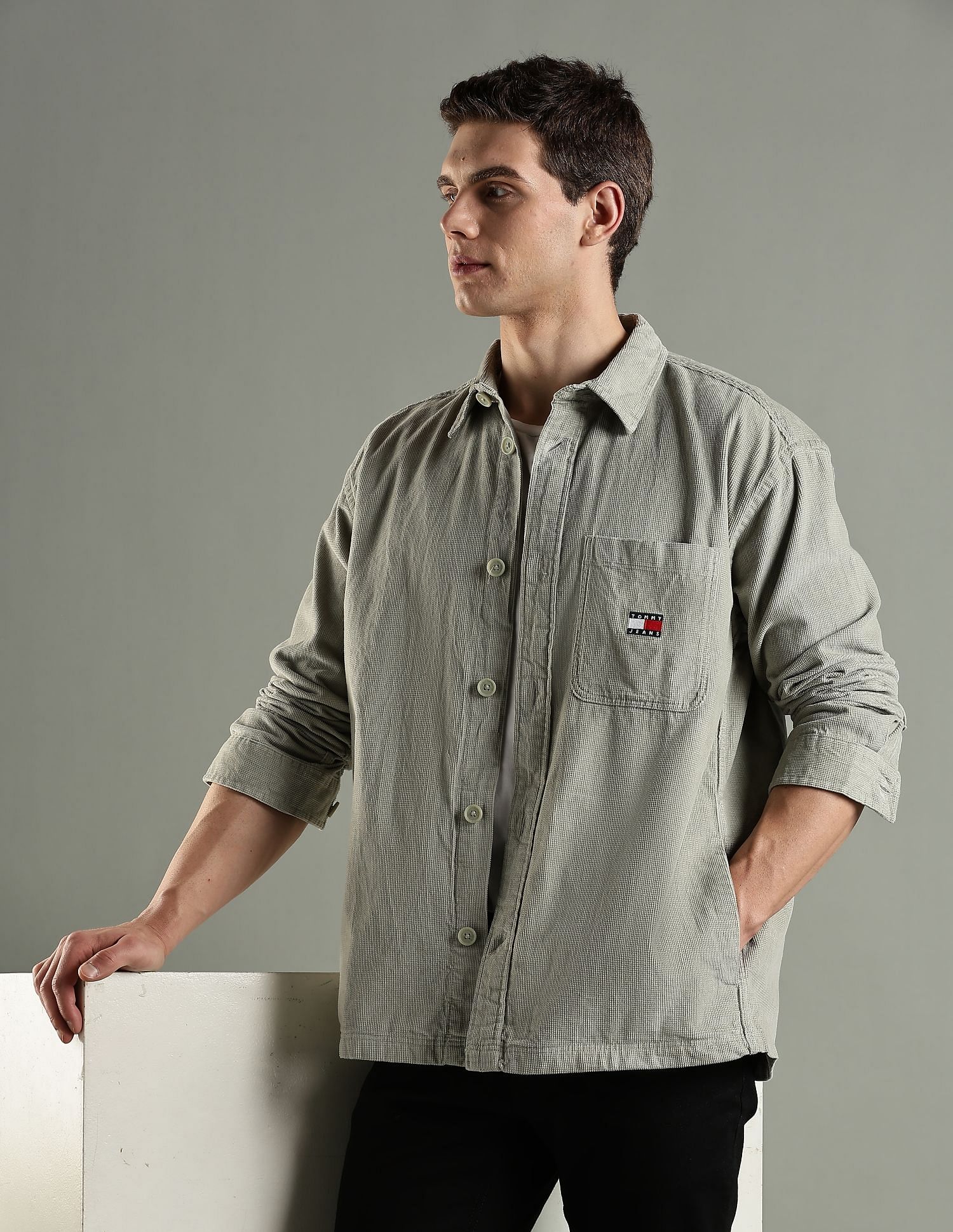 Tommy Hilfiger Solid Oversized Fit Cotton Shirt