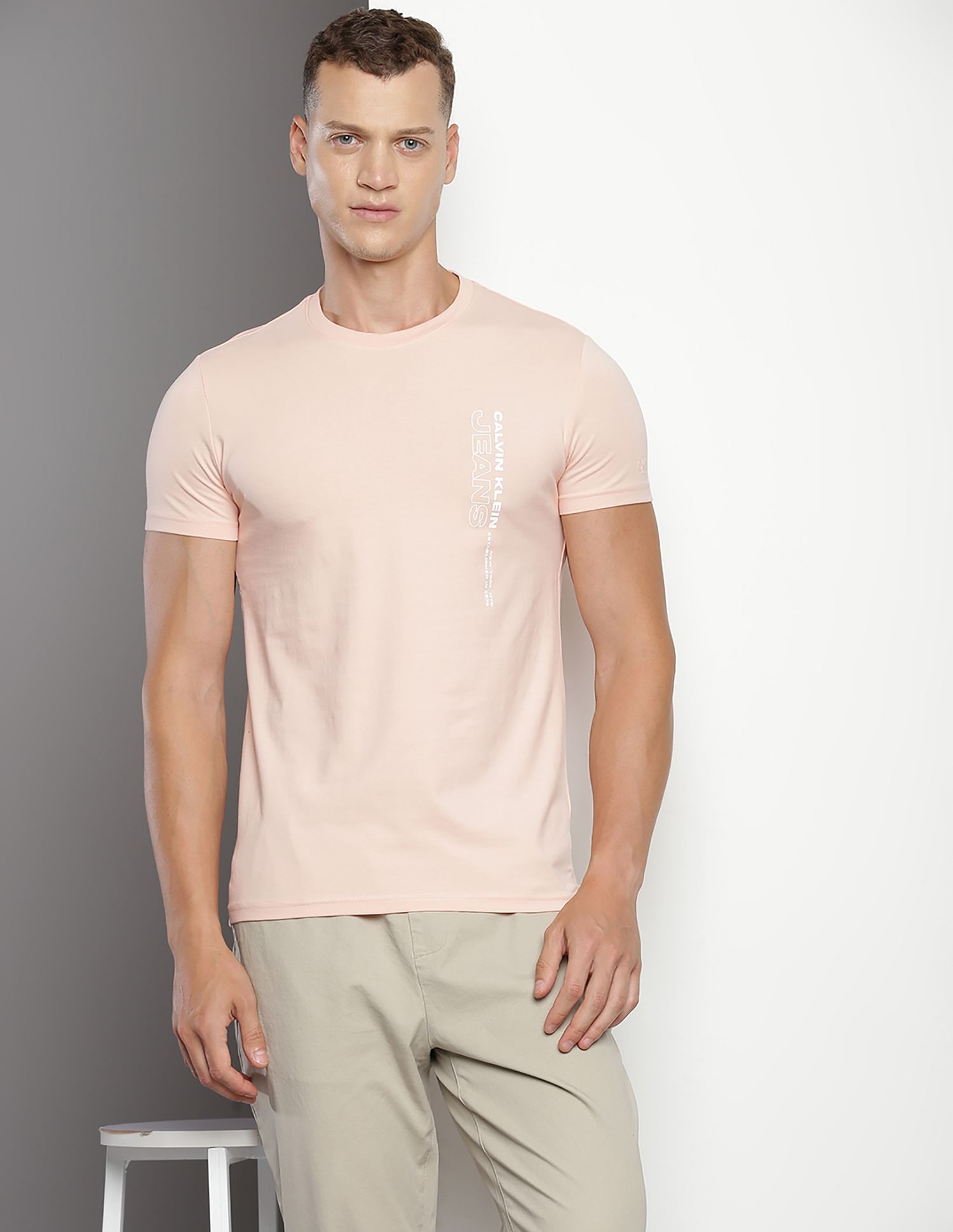 Calvin Klein Brand Print Stacked T-Shirt