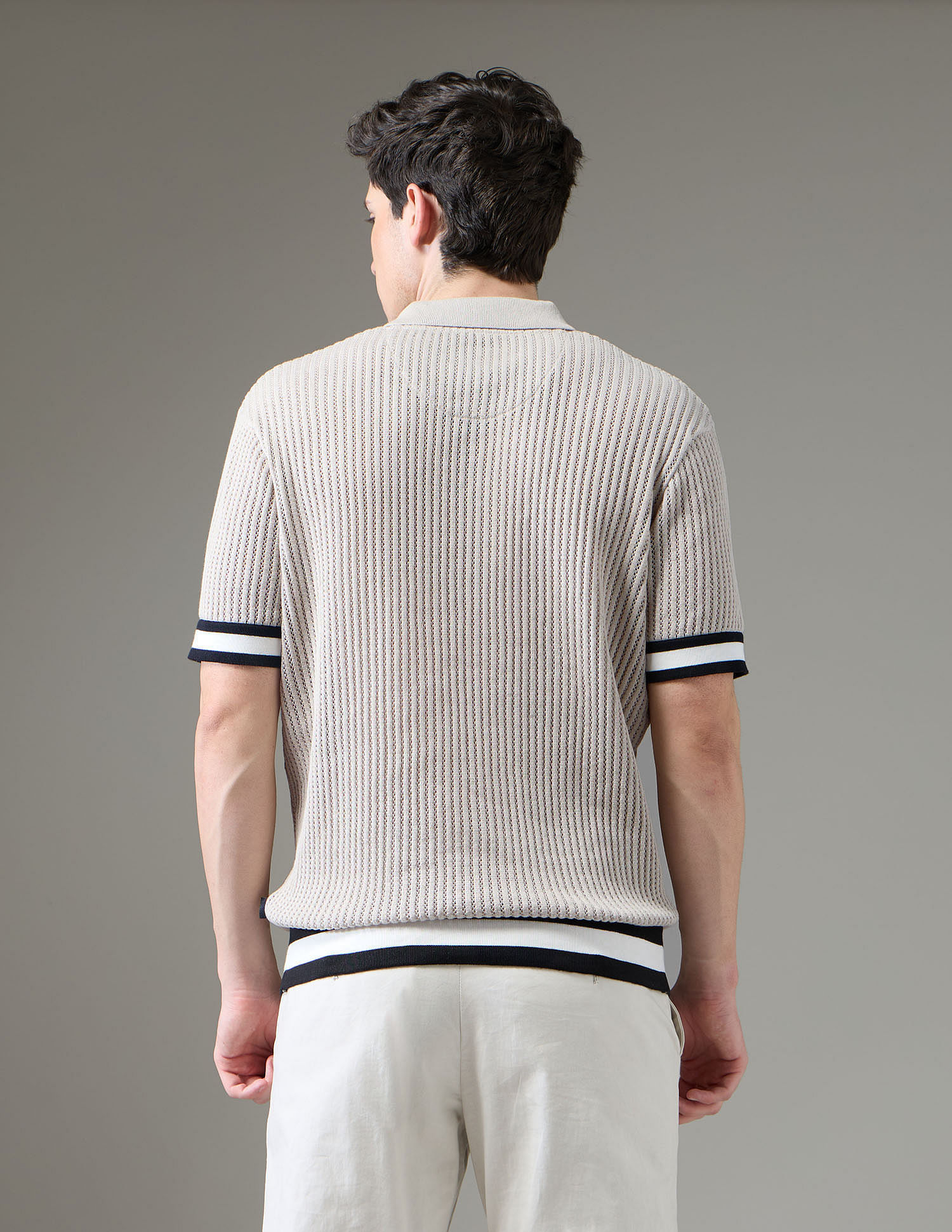 Arrow Newyork Textured Regular Fit Night Is Young Polo Shirt