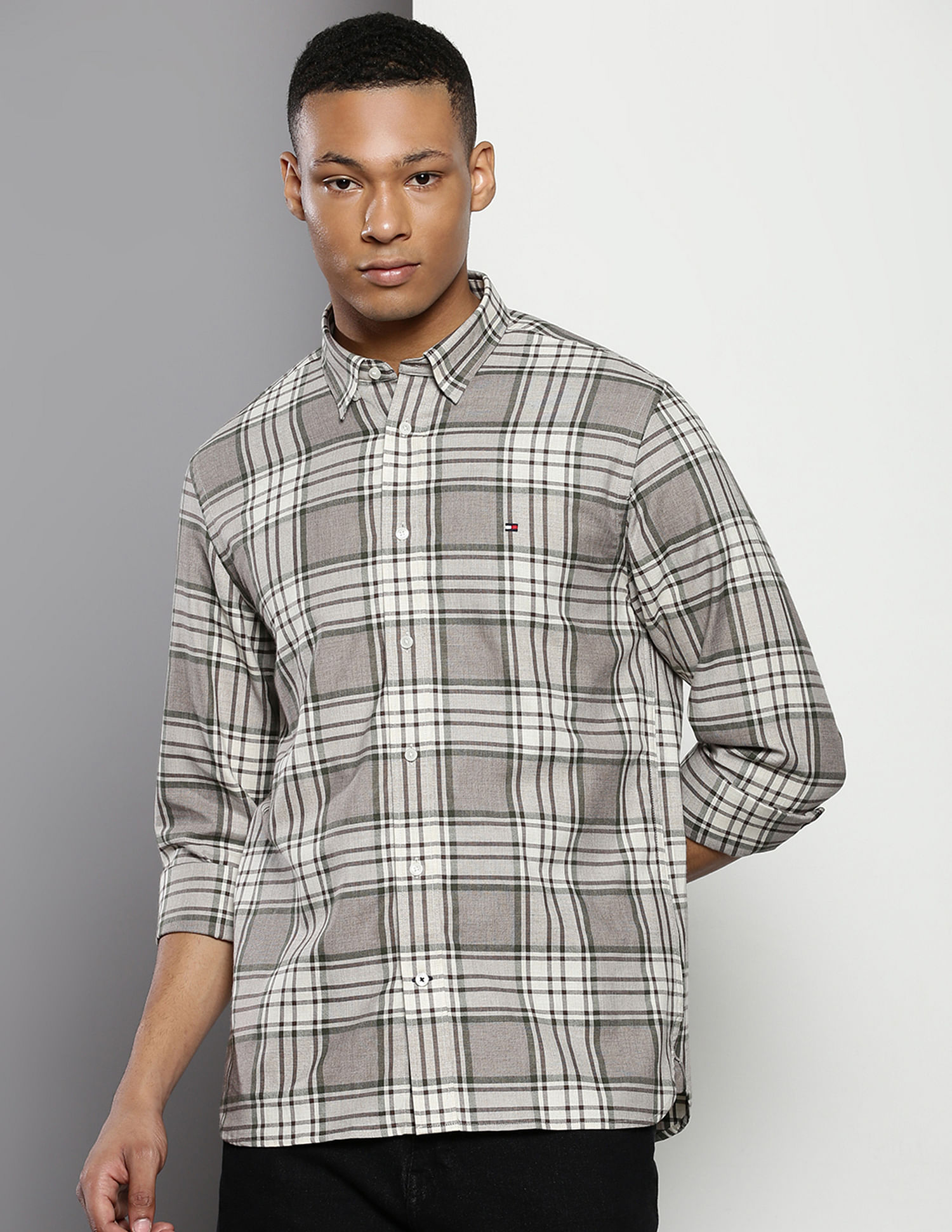 Tommy Hilfiger Plaid Check Twill Casual Shirt