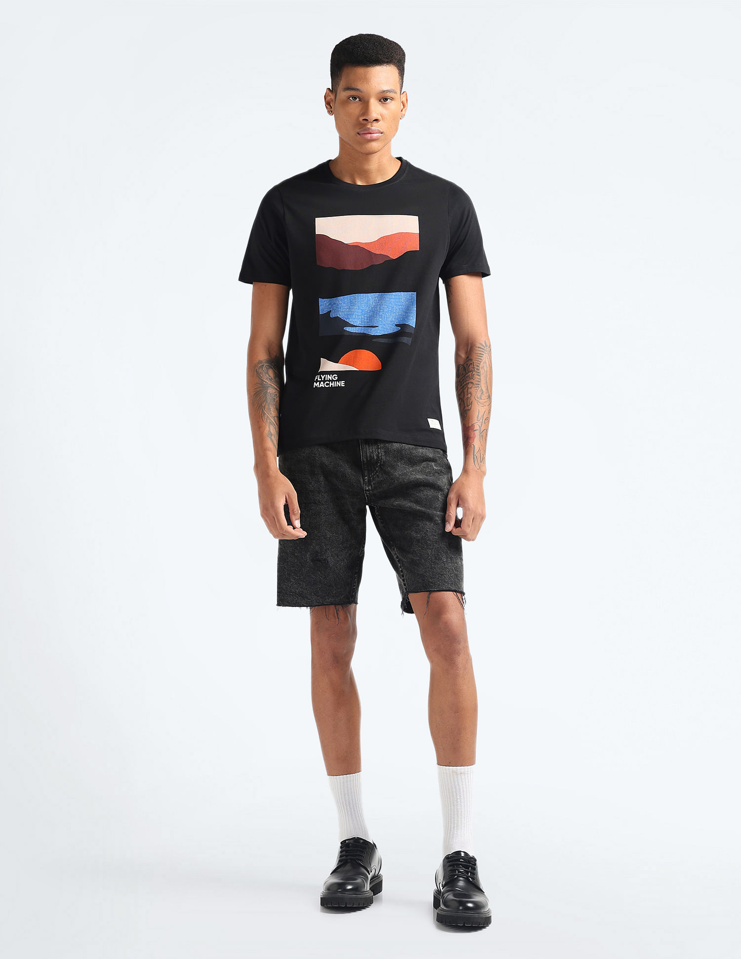 Flying Machine Graphic Print Cotton T-Shirt