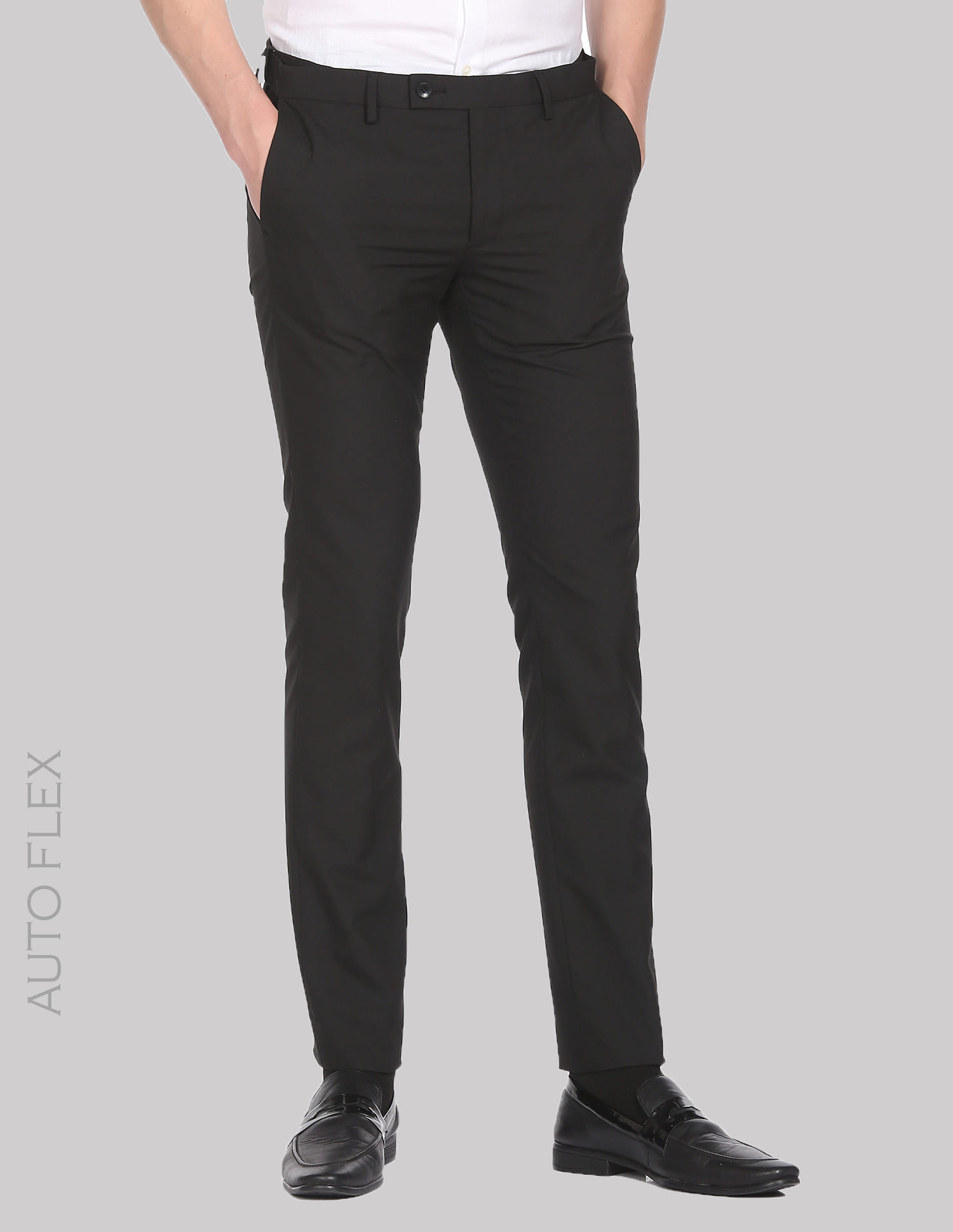 Buy Arrow Mid Rise Autoflex Trousers
